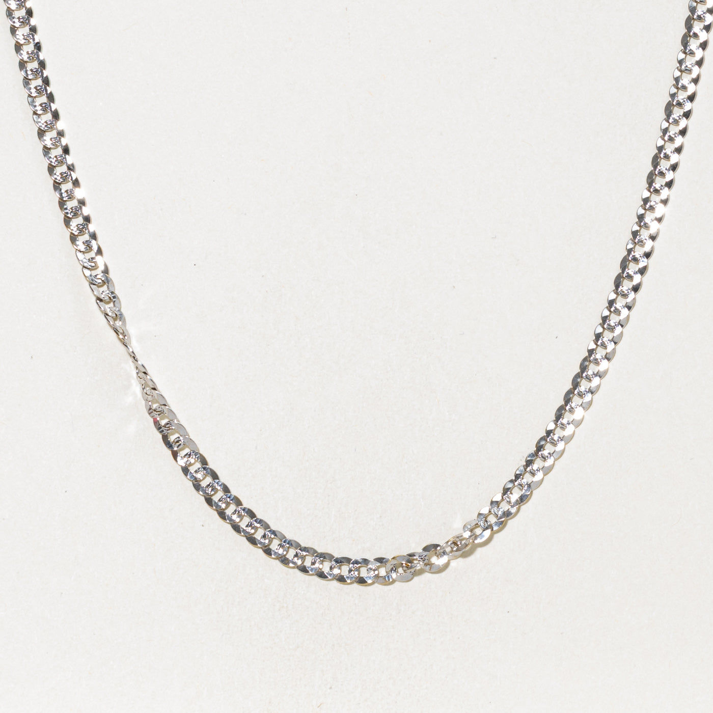 18k White Gold Curb Link Chain | 4.10mm | 20"