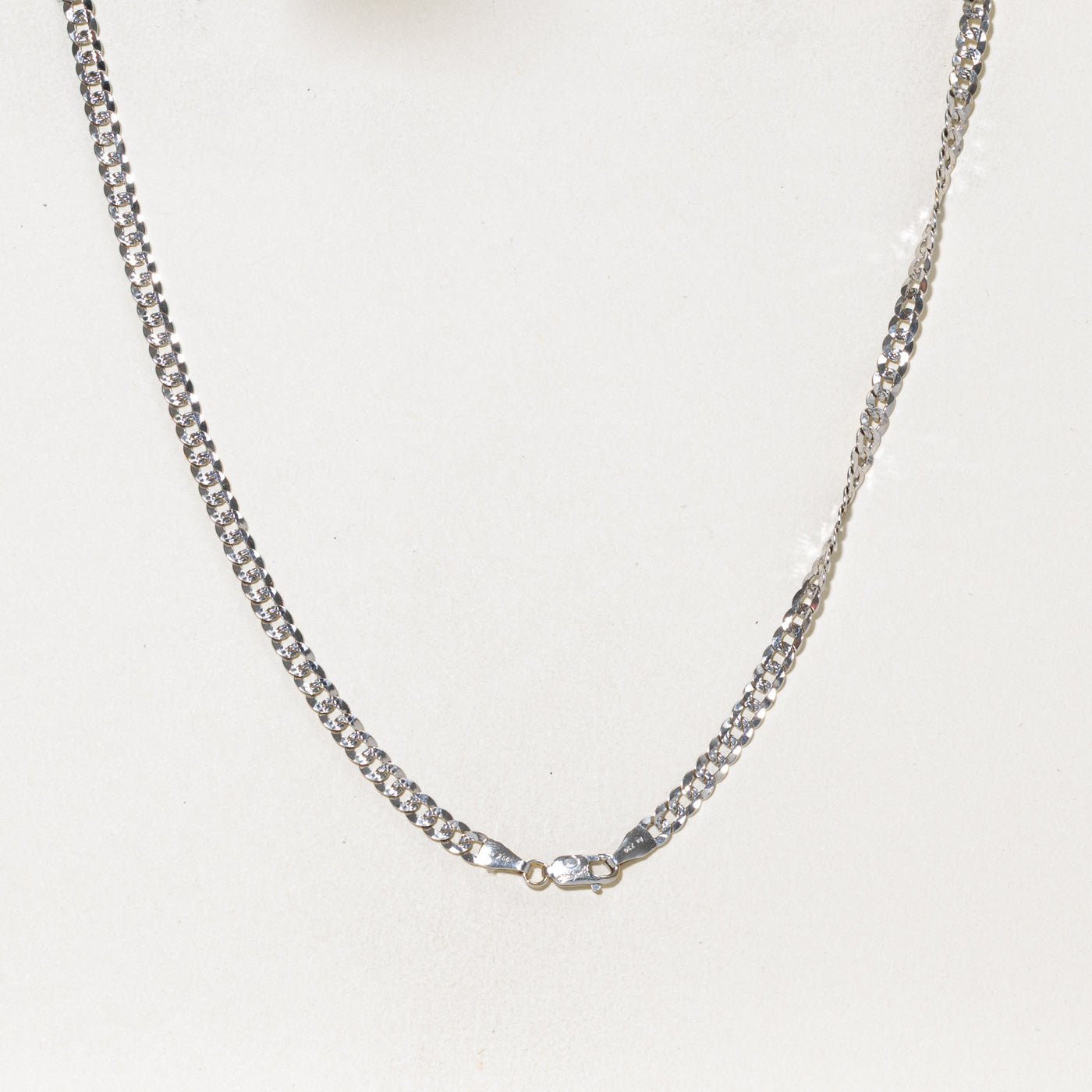 18k White Gold Curb Link Chain | 4.10mm | 20"
