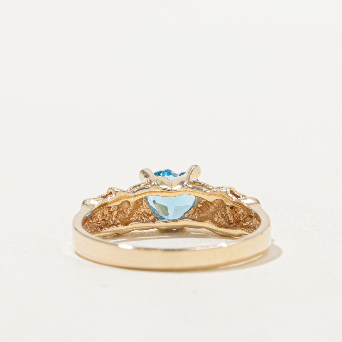 Heart Cut Blue Topaz Textured Ring | 0.65ct | SZ 7.0 |