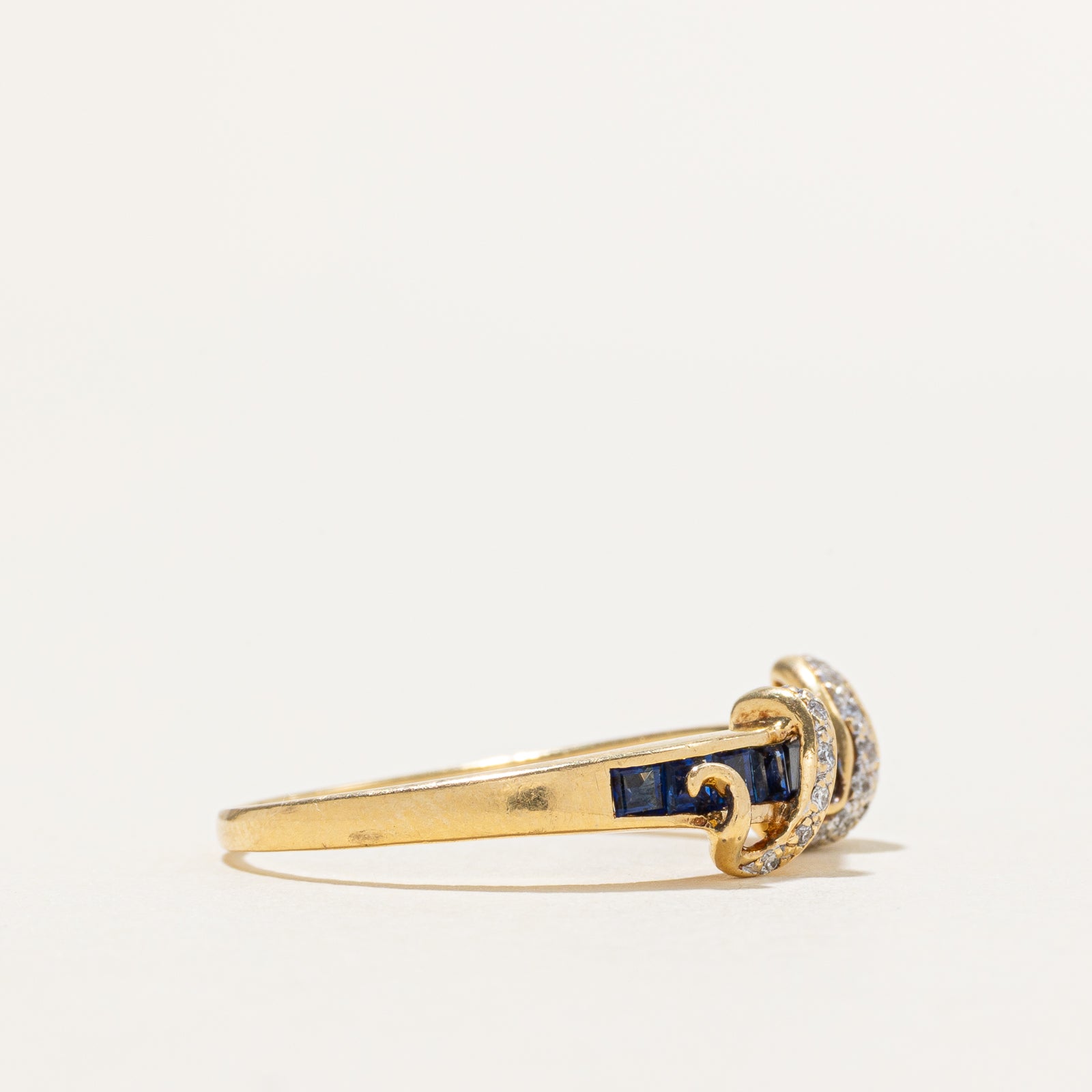 18k Sapphire & Diamond Snake Ring | 0.50ctw | 0.12ctw | SZ 6.75