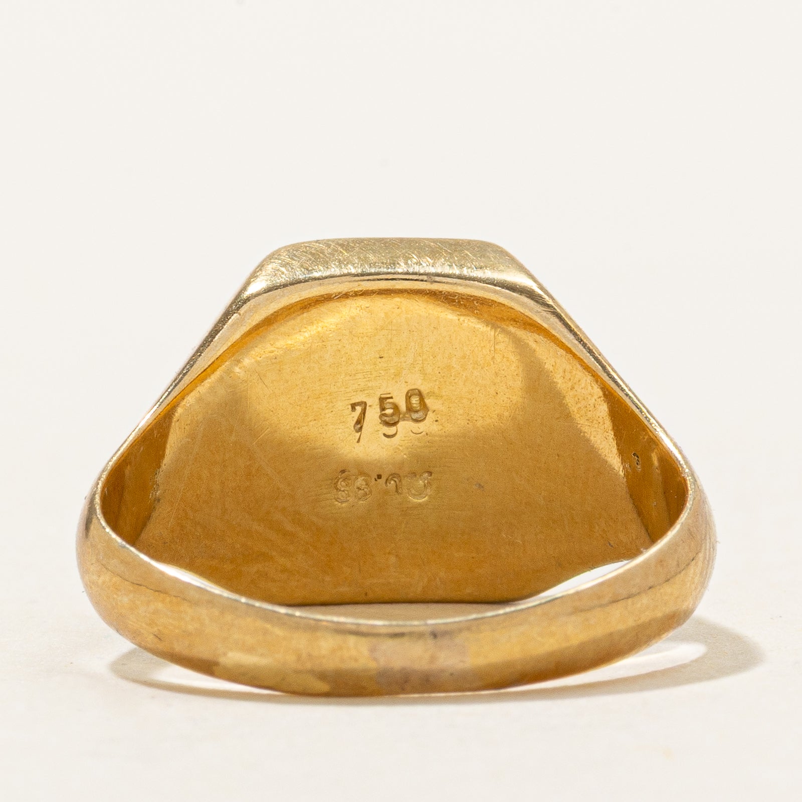 18K Yellow Gold Cameo Hexagonal Signet Ring | SZ 4