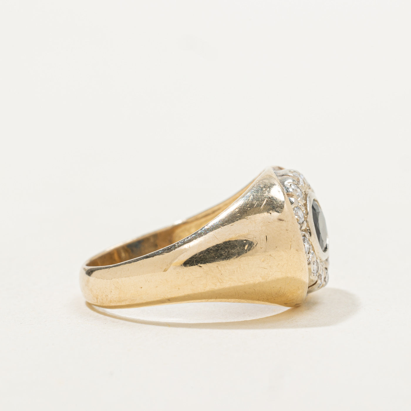 East West Sapphire & Diamond Halo Cocktail Ring | 0.73ct, 0.18ctw | SZ 6.5 |