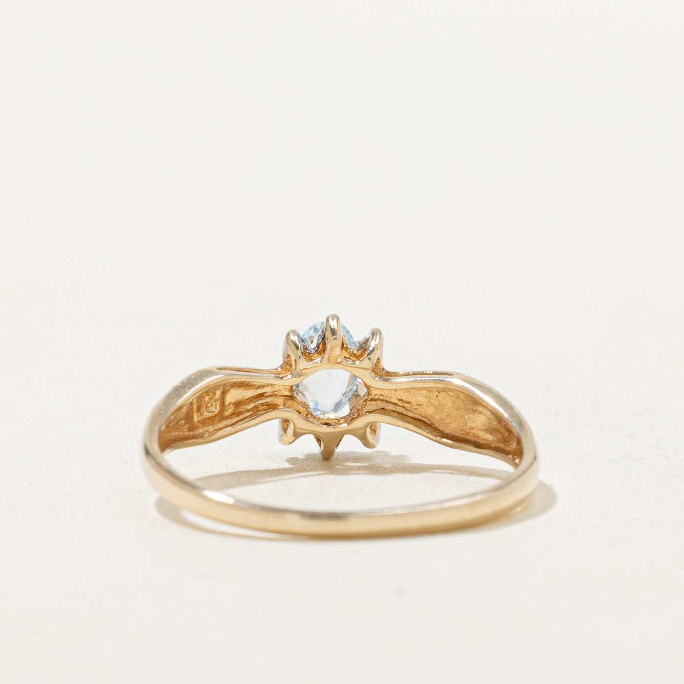 Blue Topaz & Diamond Petal Ring | 0.19ct, 0.004ctw | SZ 6.0 |