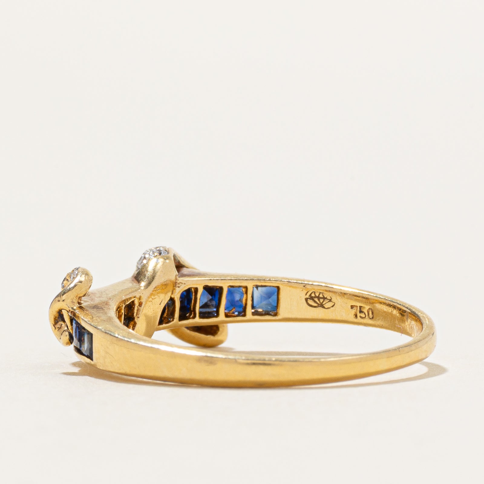 18k Sapphire & Diamond Snake Ring | 0.50ctw | 0.12ctw | SZ 6.75