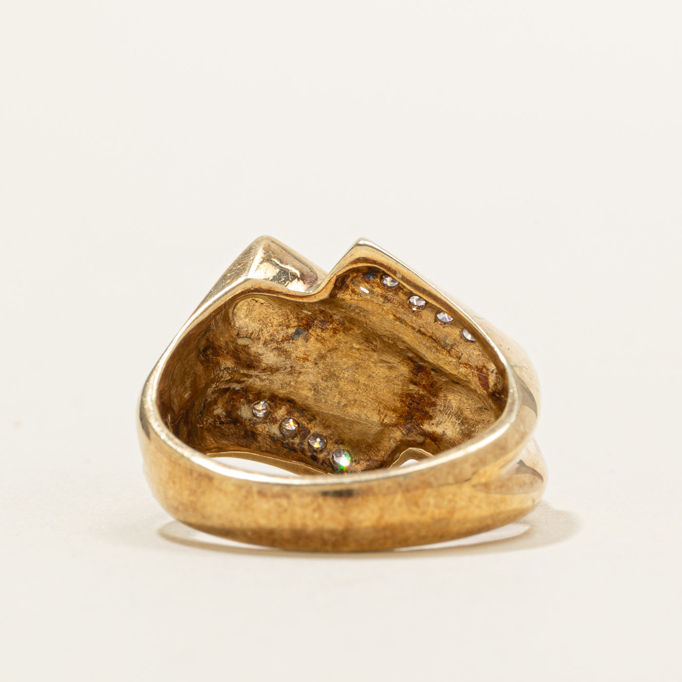 Bague en saphirs synthétiques à plusieurs rangs en diagonale et diamants naturels | 0,50 ct, 0,08 ct | Taille 9