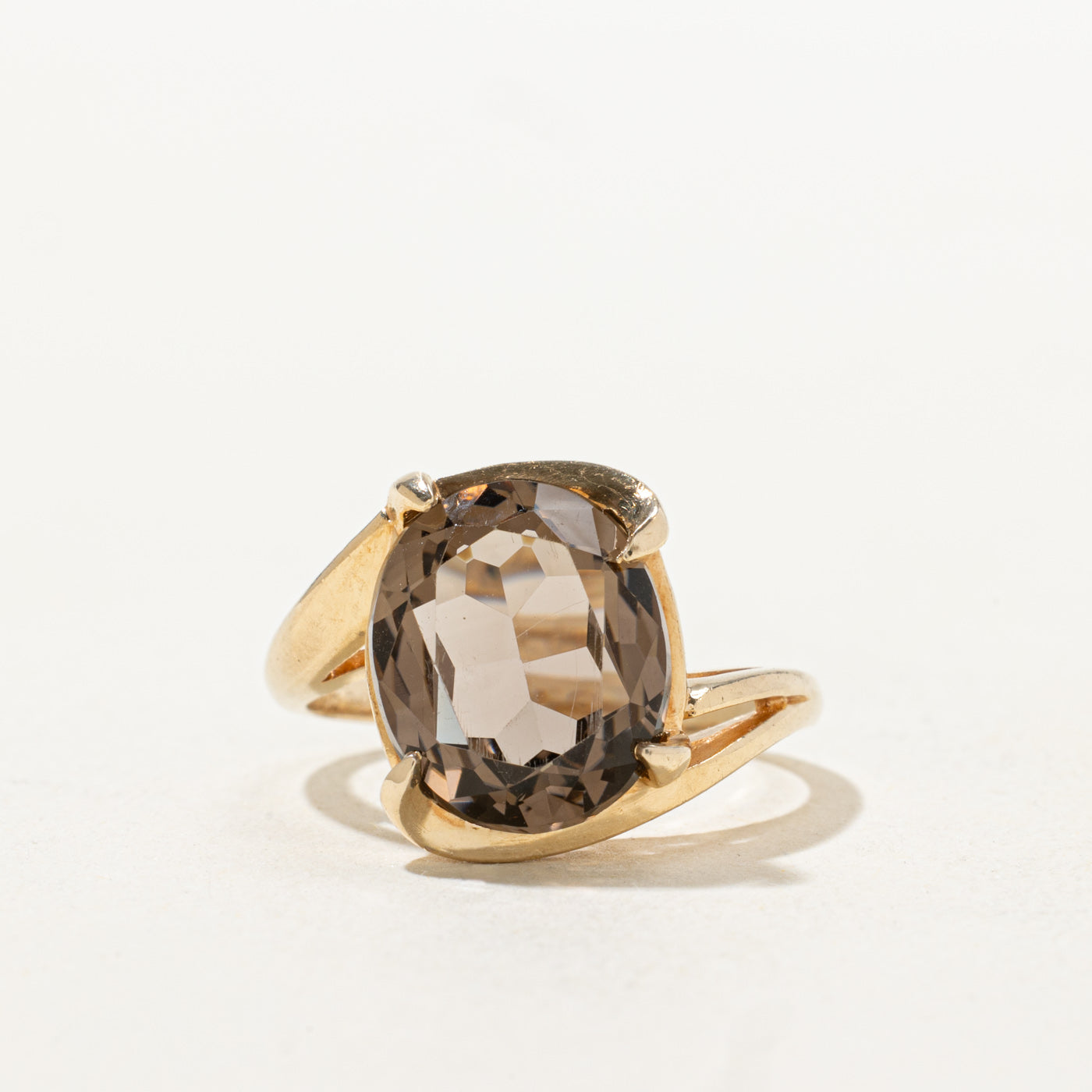 Smoky Quartz Bypass Cocktail Ring | 3.59ct | SZ 6.25 |