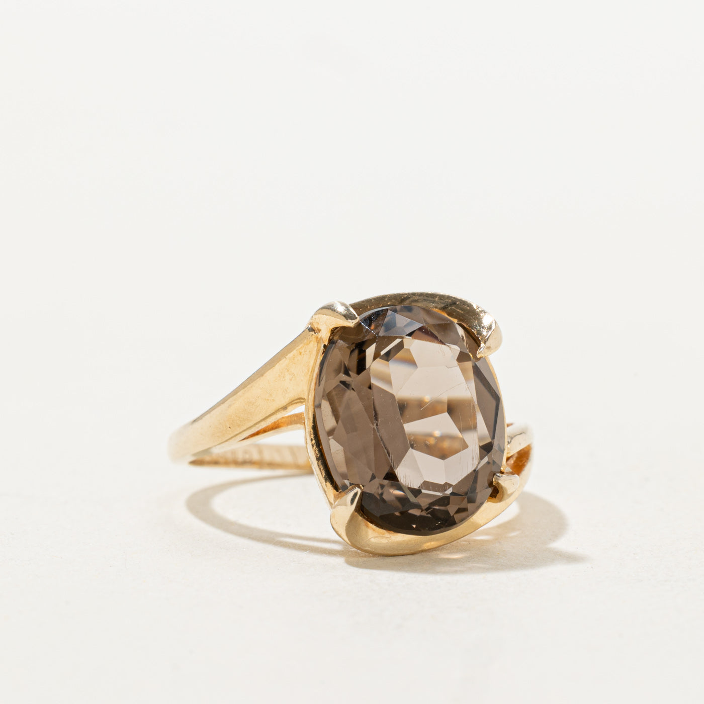 Smoky Quartz Bypass Cocktail Ring | 3.59ct | SZ 6.25 |