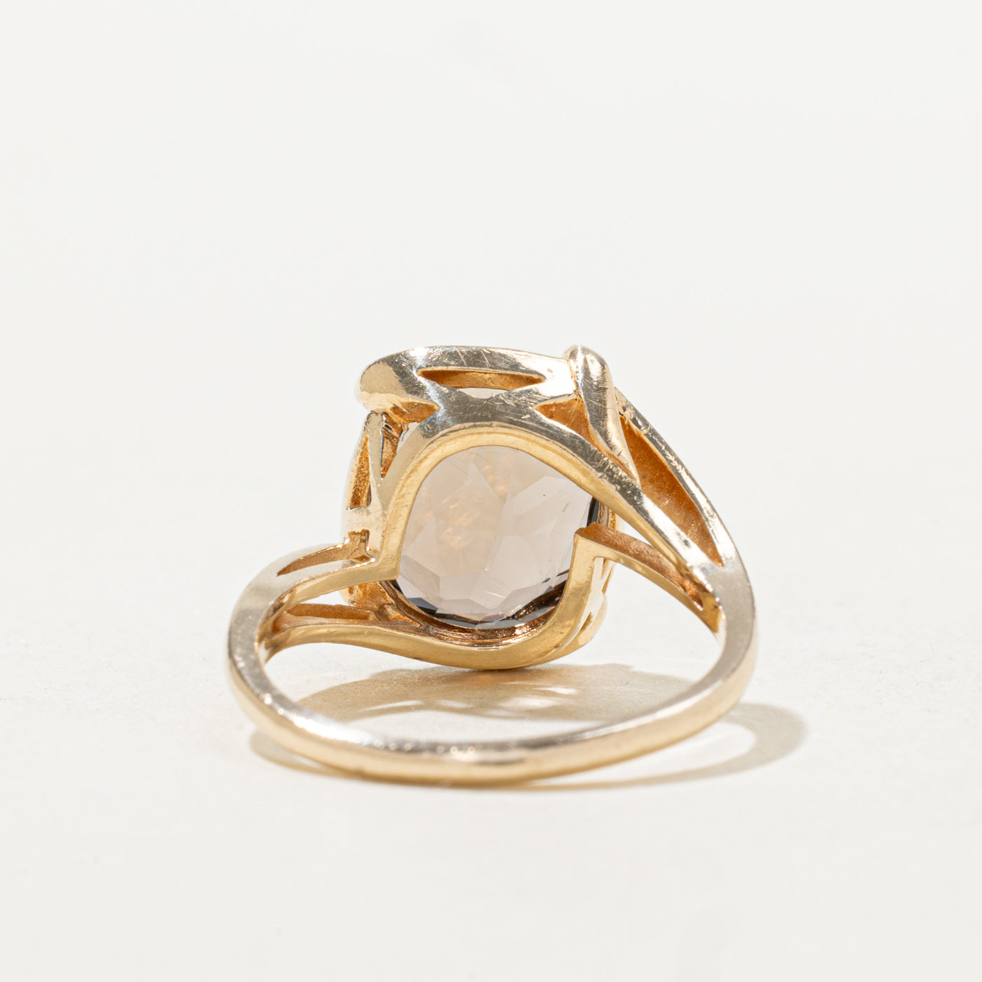Smoky Quartz Bypass Cocktail Ring | 3.59ct | SZ 6.25 |