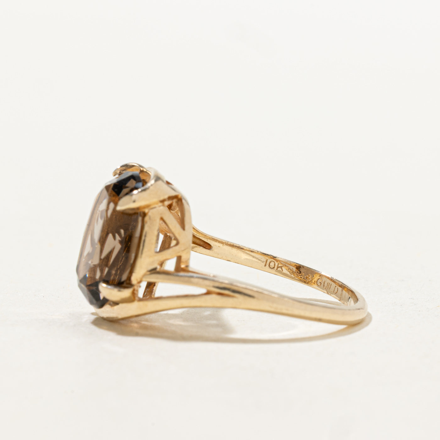 Smoky Quartz Bypass Cocktail Ring | 3.59ct | SZ 6.25 |