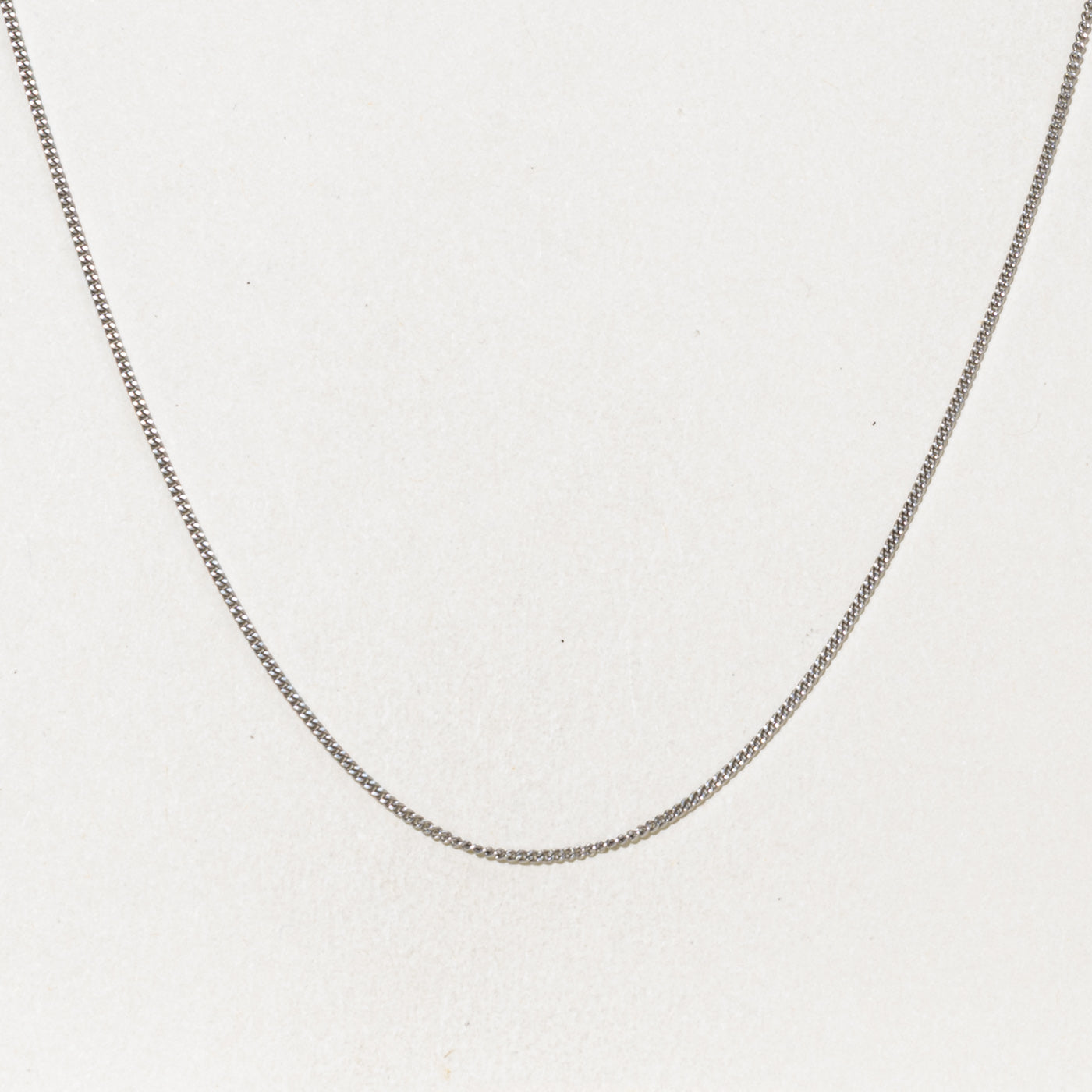Platinum Curb Link Chain | 1.15mm | 16.5"