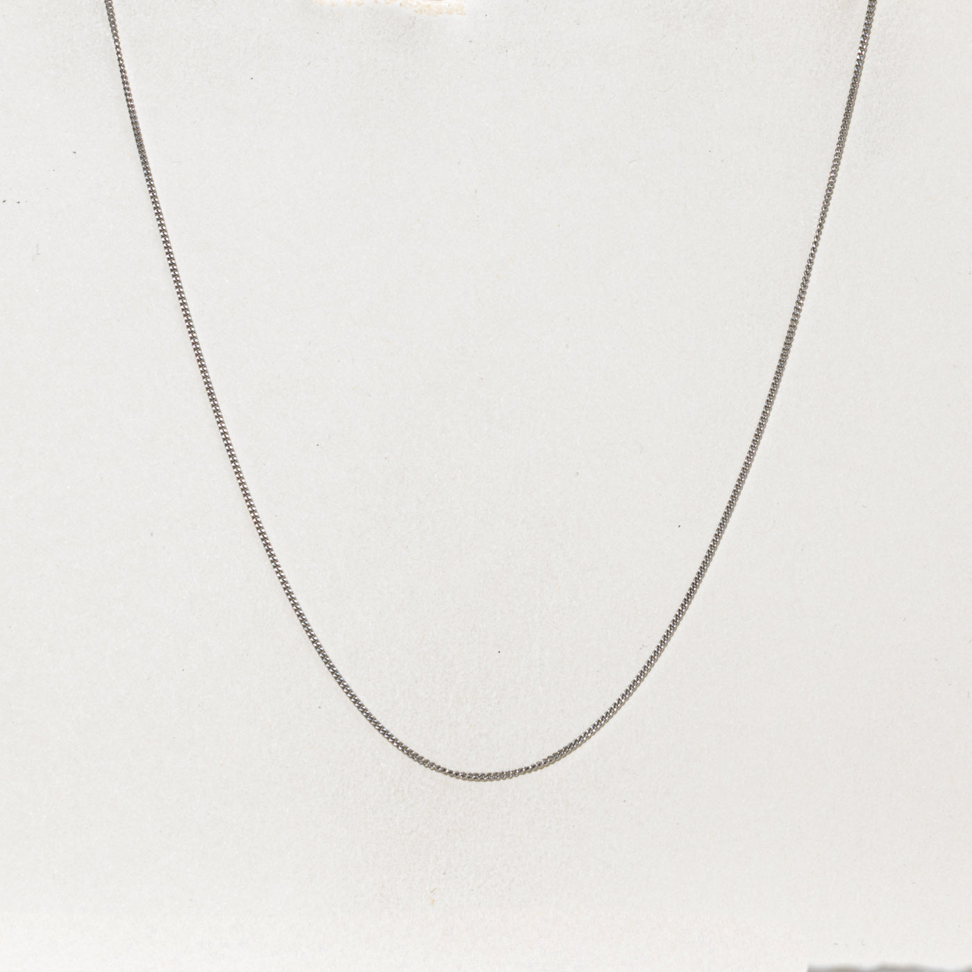 Platinum Curb Link Chain | 1.15mm | 16.5"