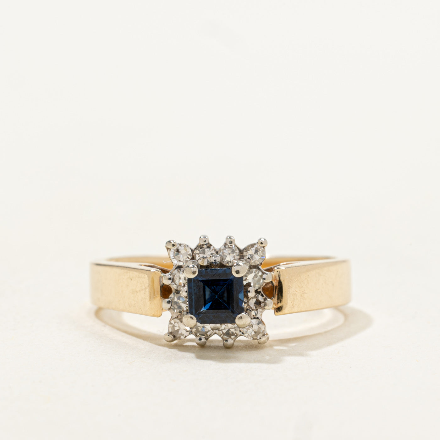 Sapphire & Diamond Petal Halo Ring | 0.30ct, 0.12ctw | SZ 6.0 |