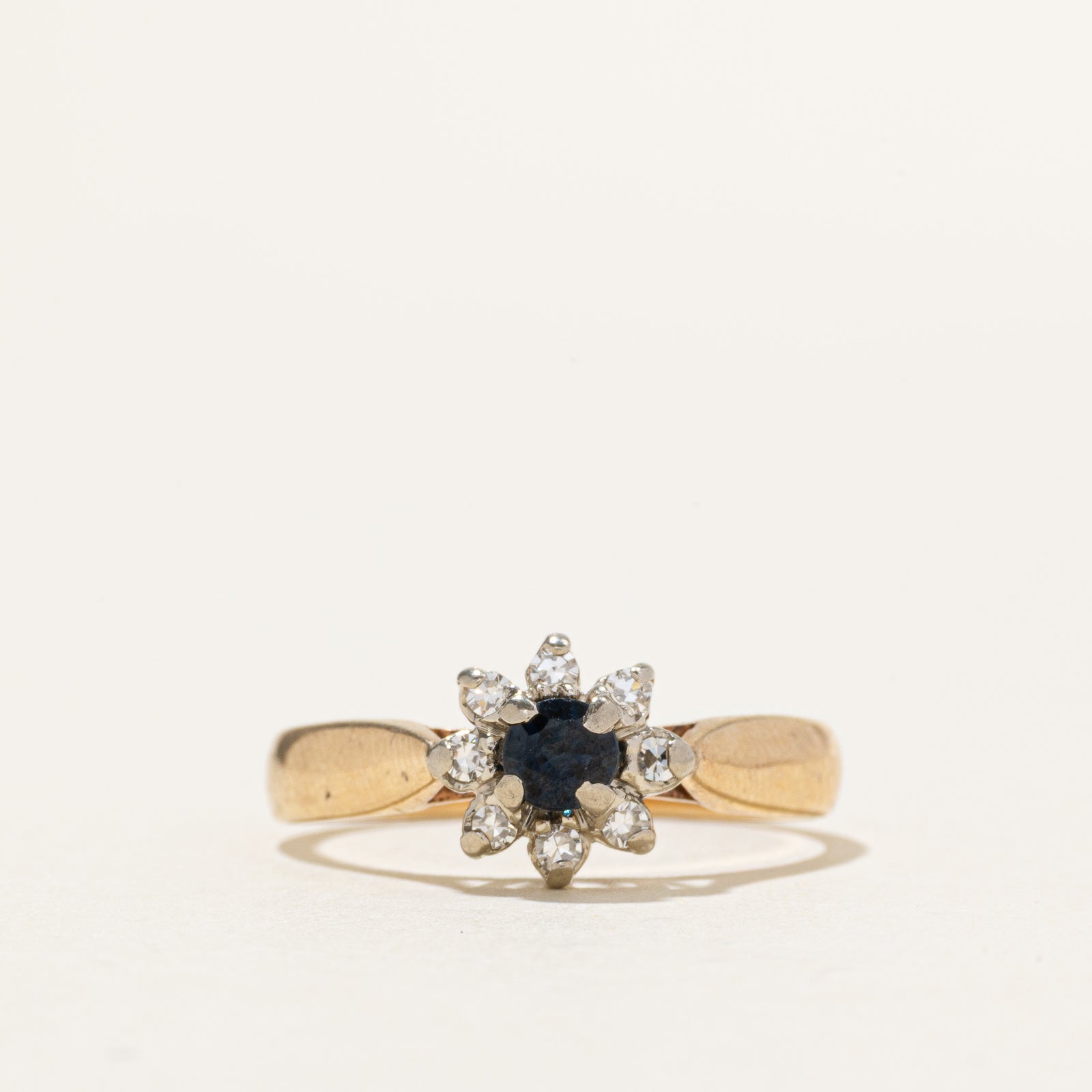 Sapphire & Diamond Petal Ring | 0.17ct, 0.08ctw | SZ 6