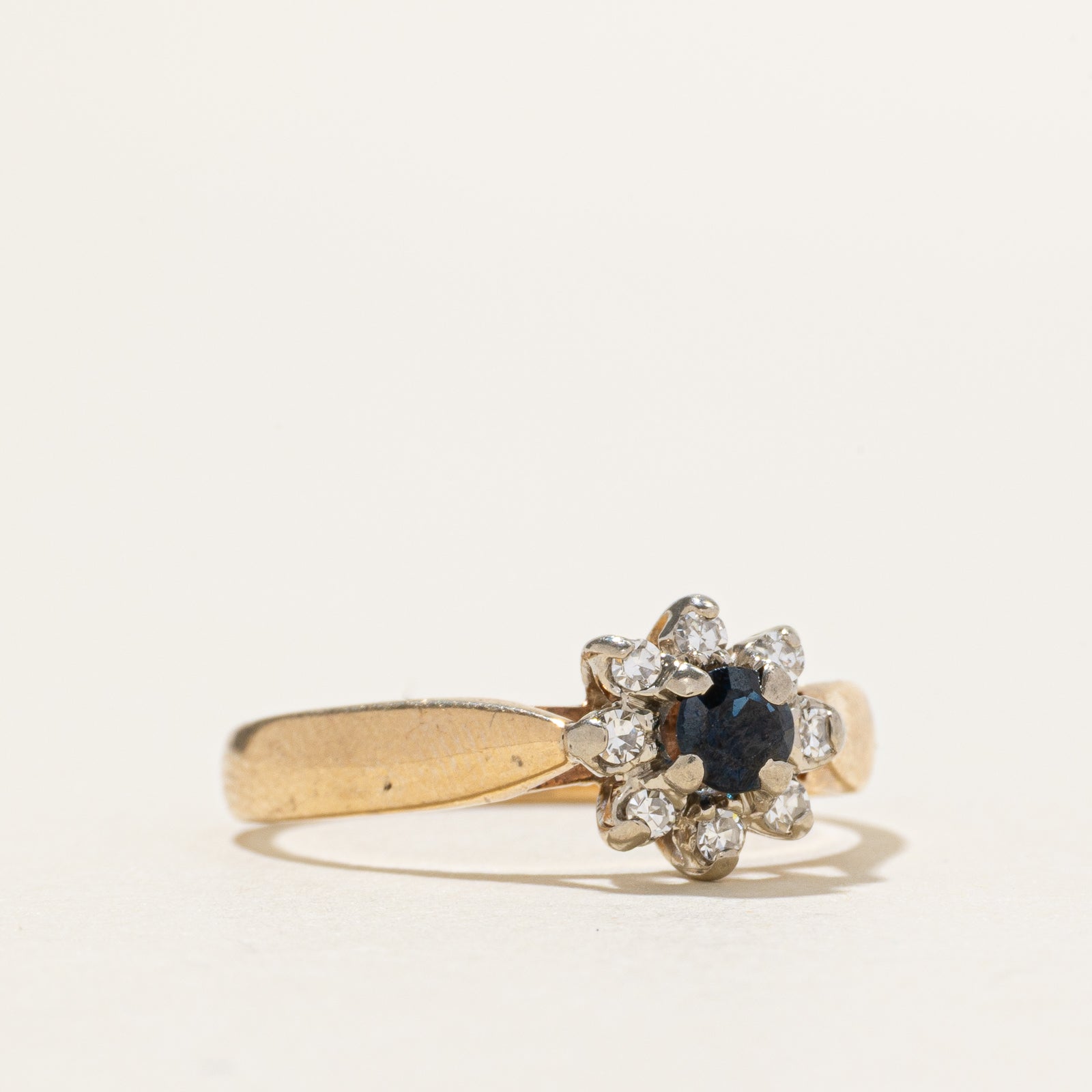 Sapphire & Diamond Petal Ring | 0.17ct, 0.08ctw | SZ 6