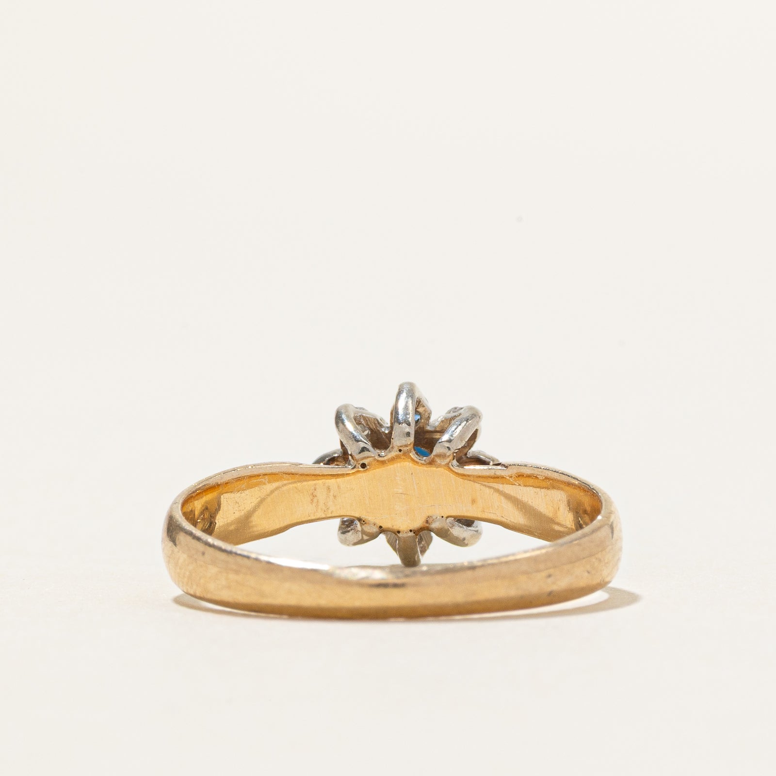 Sapphire & Diamond Petal Ring | 0.17ct, 0.08ctw | SZ 6