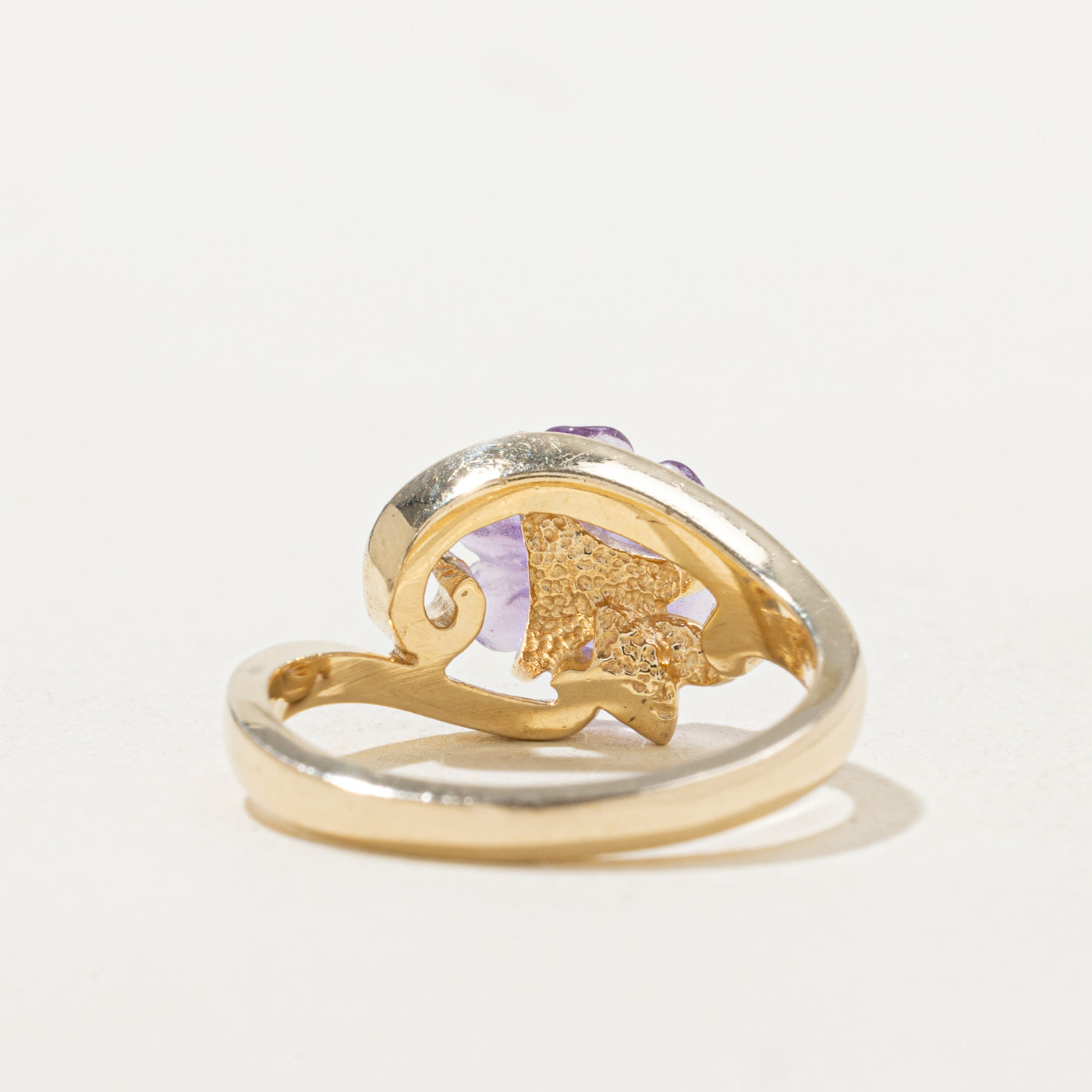 Bague florale en améthyste sculptée | 1,05 ct | Taille 6,75 |