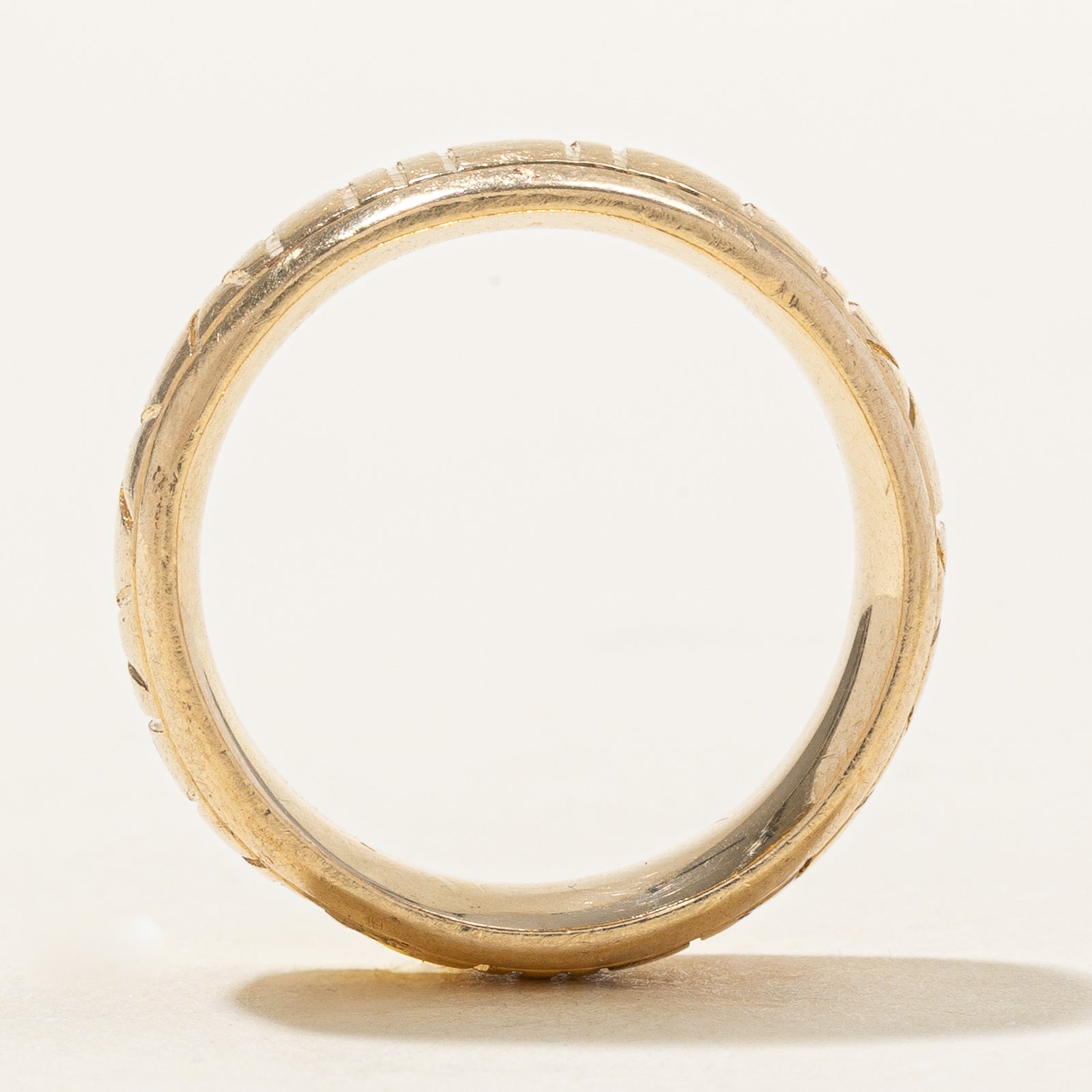 14k Yellow Gold Roman Numeral Cigar Band | SZ 5.25