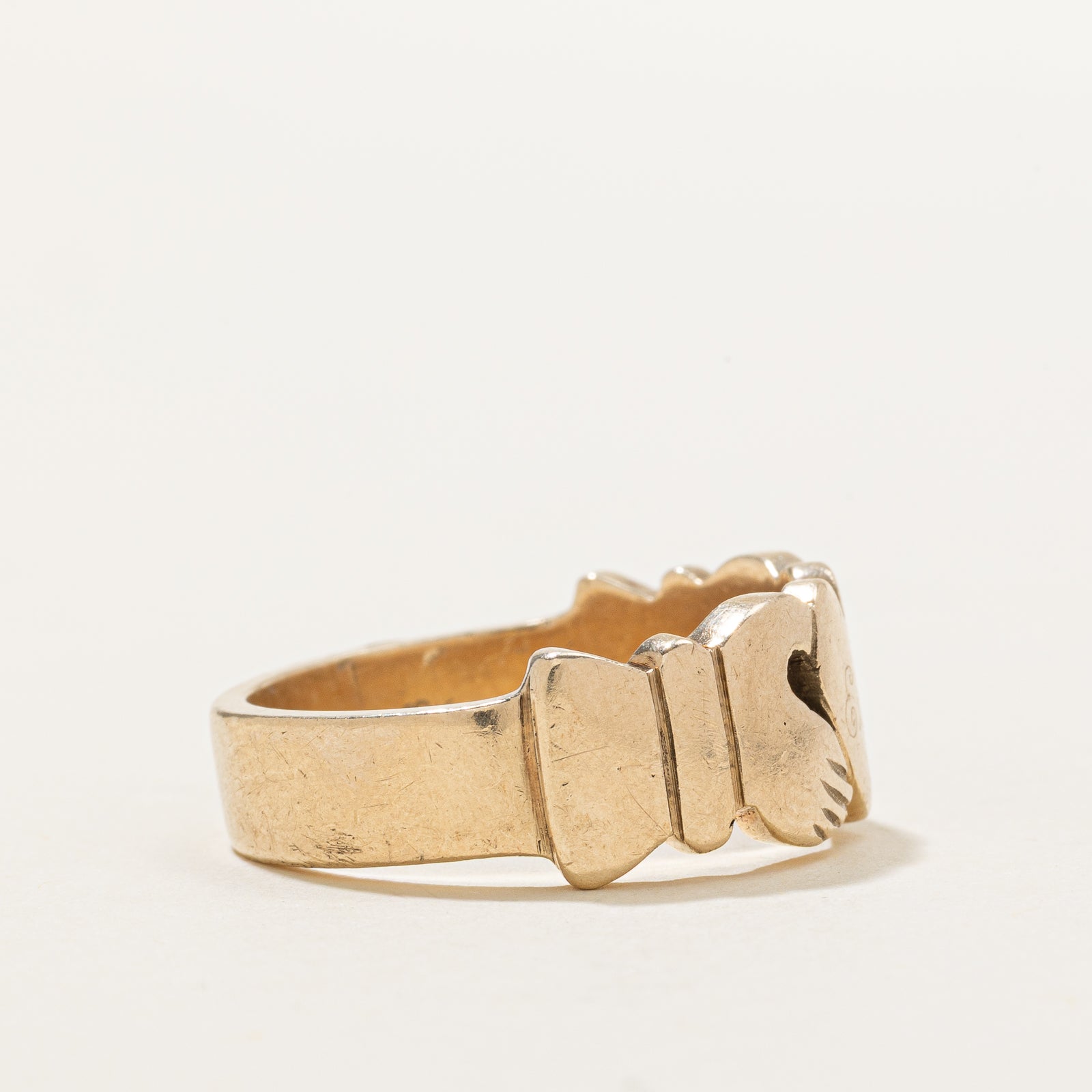 Vintage Irish Fenian Claddagh 10k Yellow Gold Claddagh Ring | SZ 10.25