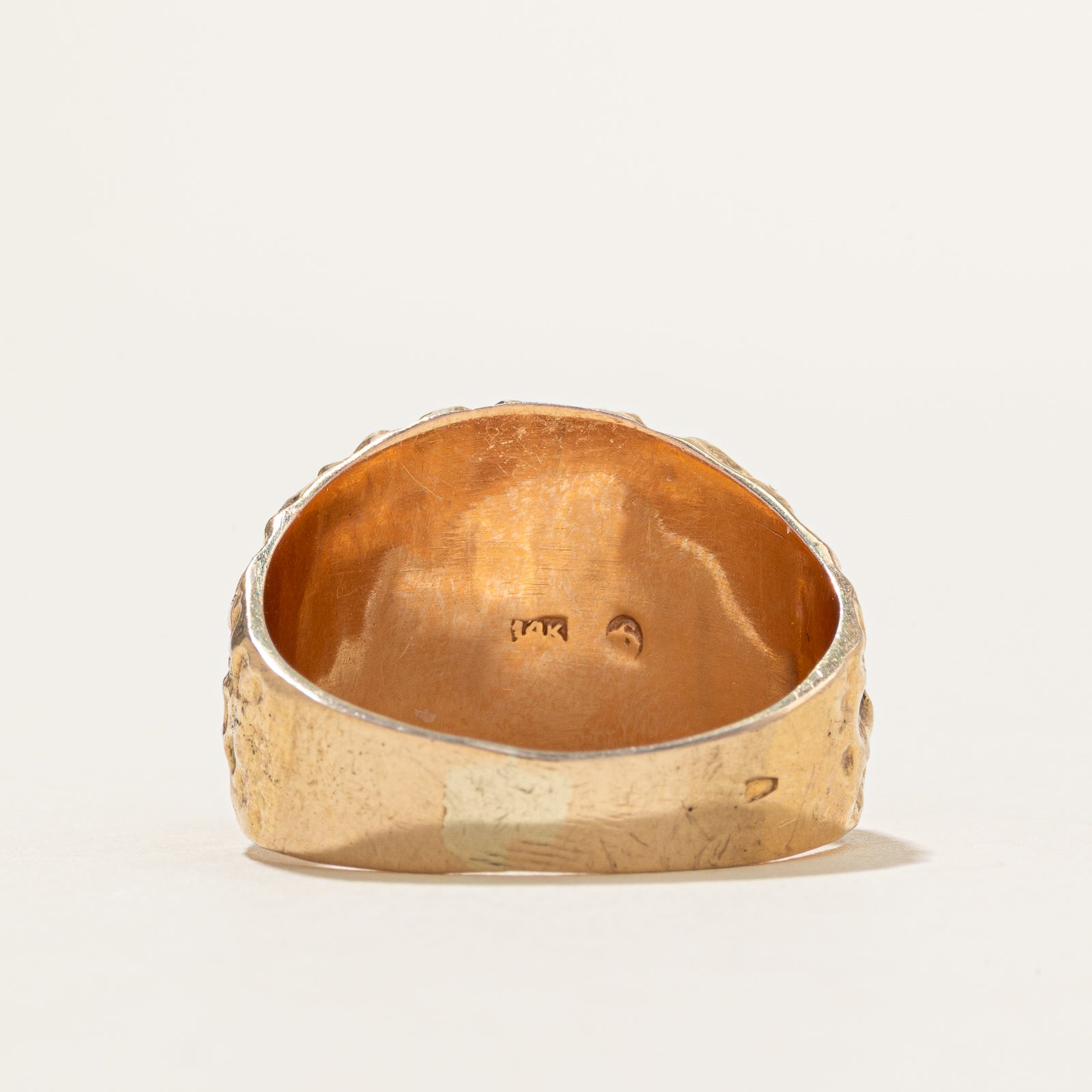 Bague chevalière en or jaune 14 carats émaillé | Taille 9,25