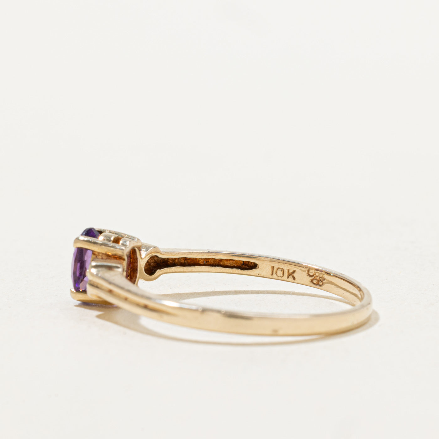 Amethyst & Diamond Heart Accent Ring | 0.34ct, 0.01ctw | SZ 7.5 |