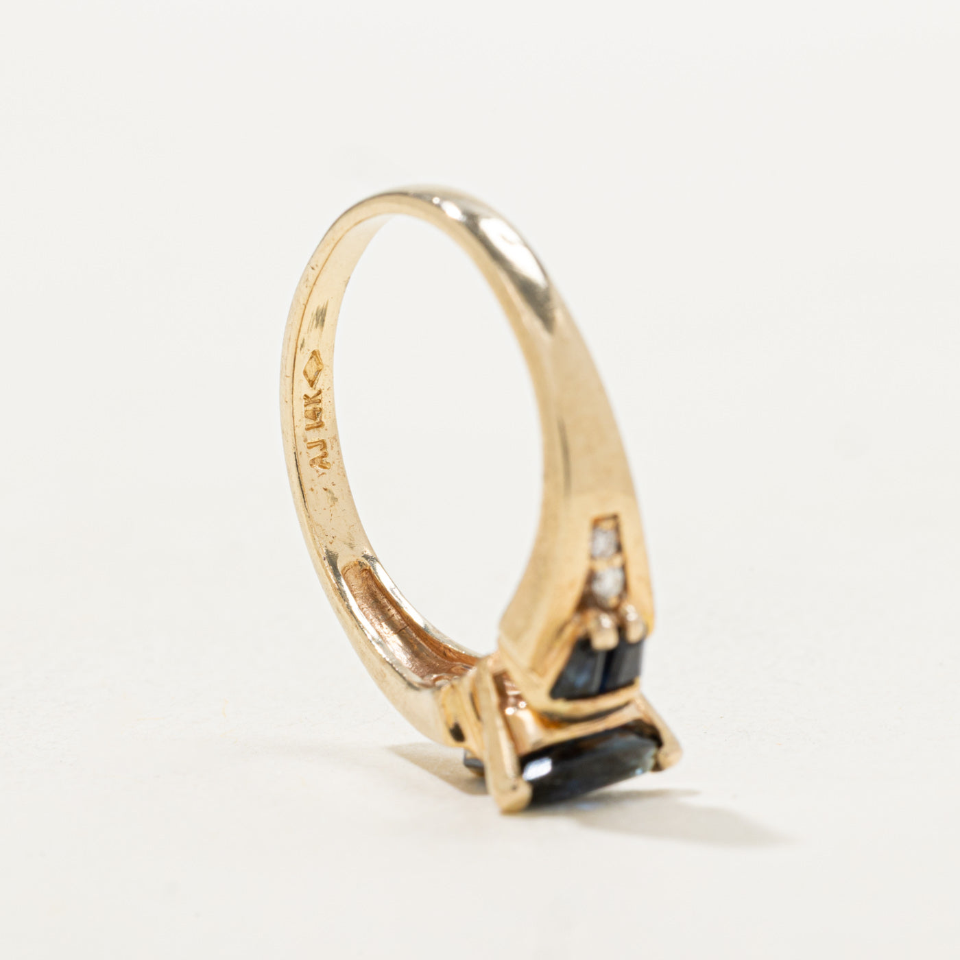 Marquise Cut Sapphire & Diamond Accented Ring | 0.46ctw, 0.04ctw | SZ 6.5 |