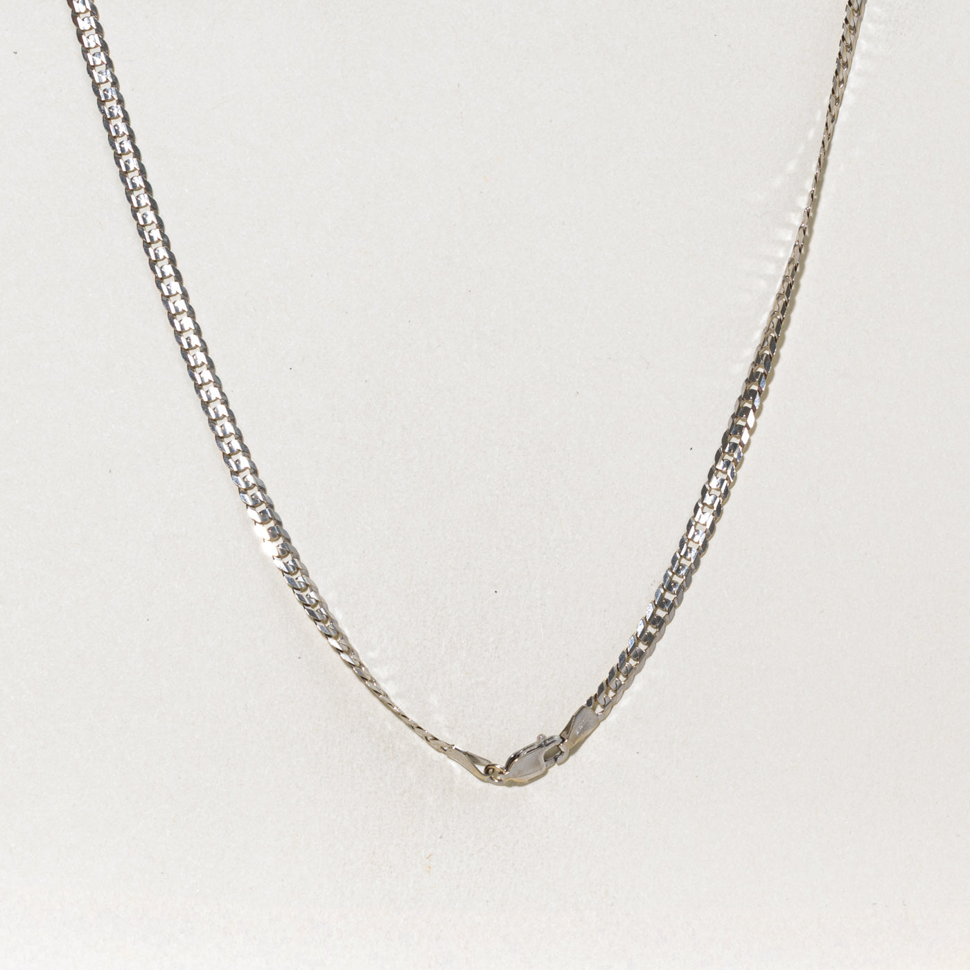 White Gold Curb Link Chain | 3.70mm | 23"