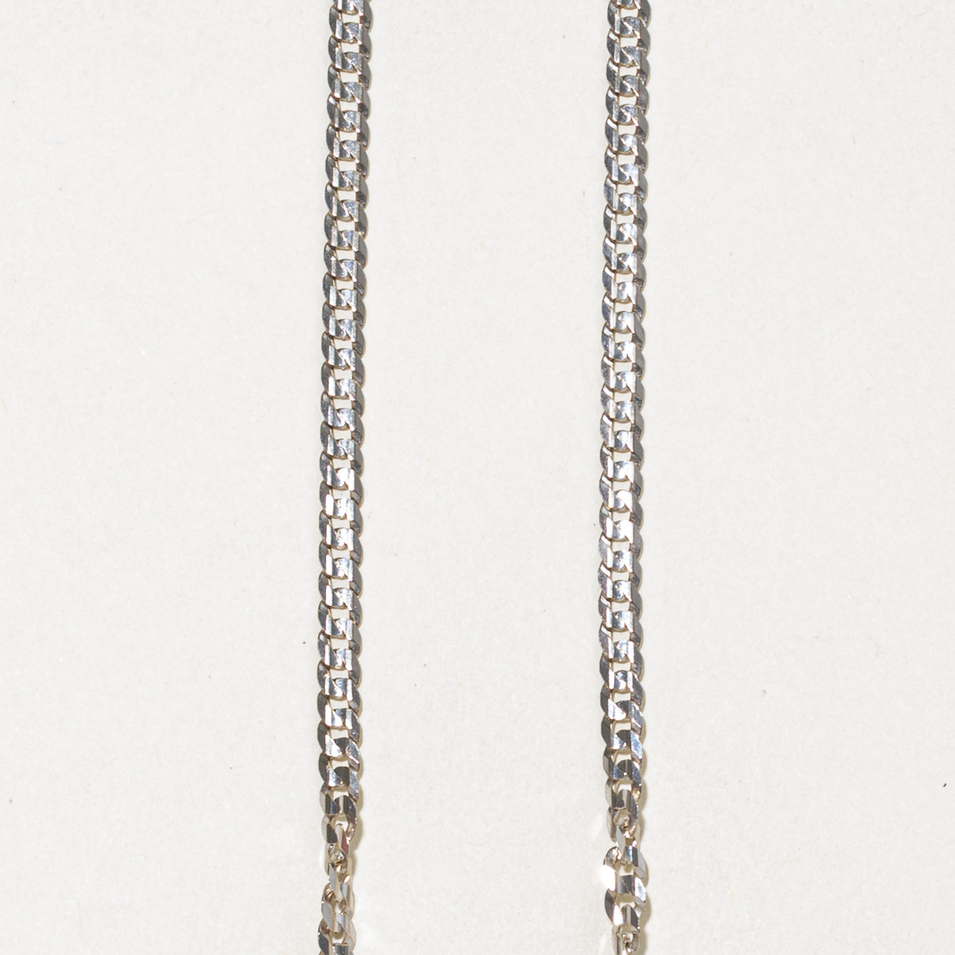 White Gold Curb Link Chain | 3.70mm | 23"