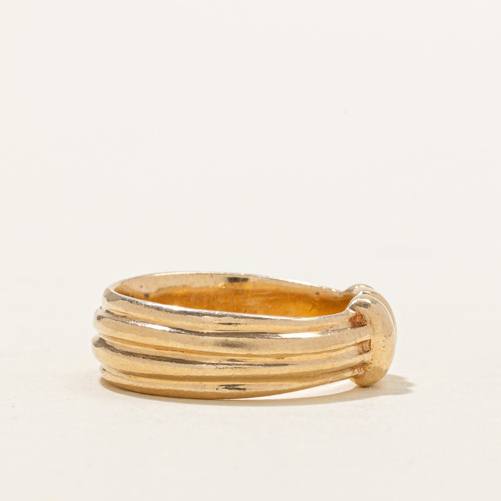14k Yellow Gold Grooved & Fluted Band | SZ 4