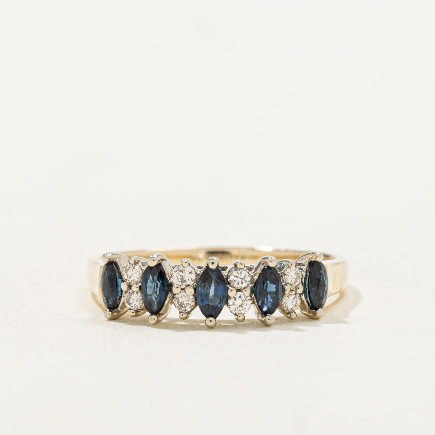 Marquise Cut Sapphire & Diamond Band | 0.37ctw, 0.16ctw | SZ 8.5 |