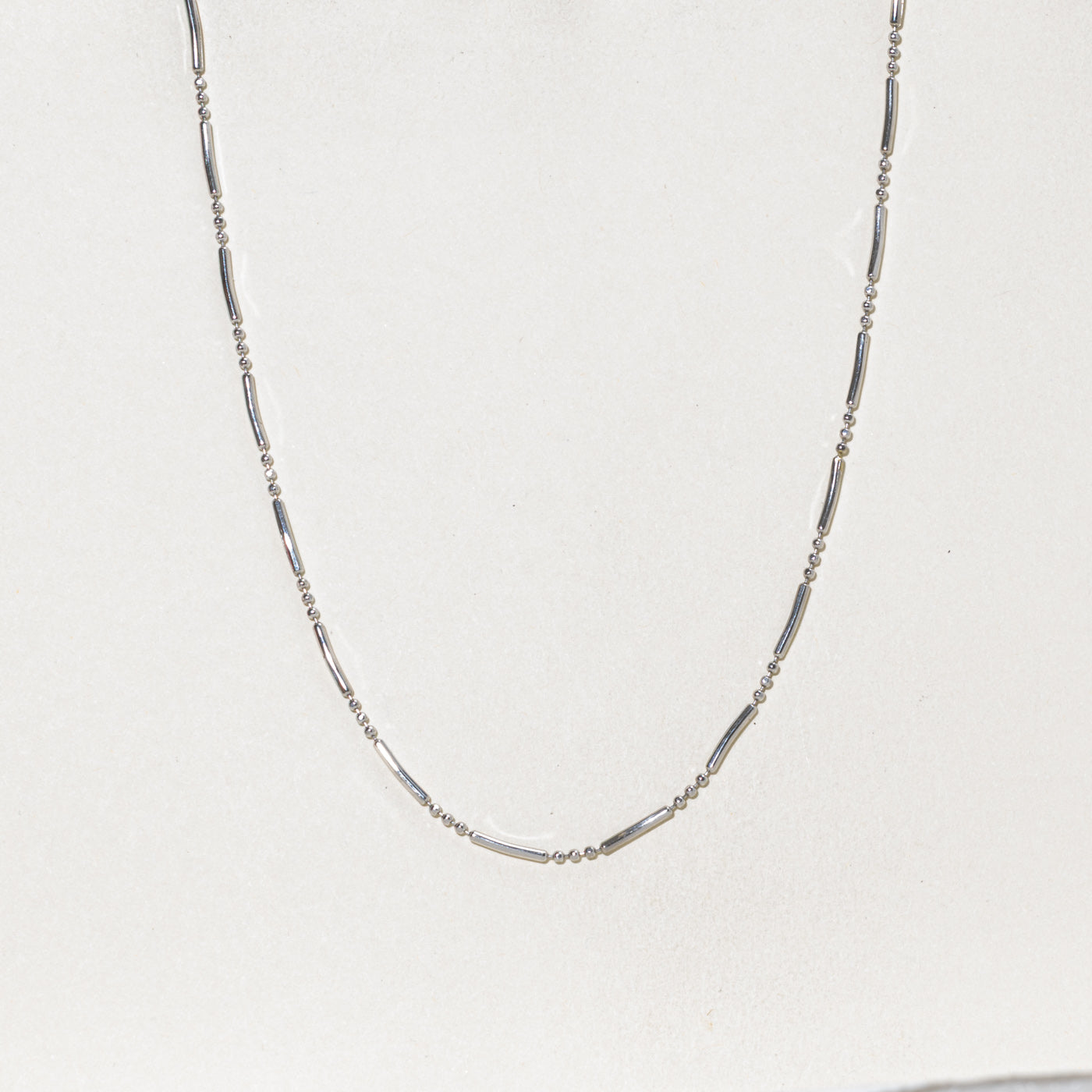 900 Platinum Bead Bar Link Chain | 1.50mm | 16"