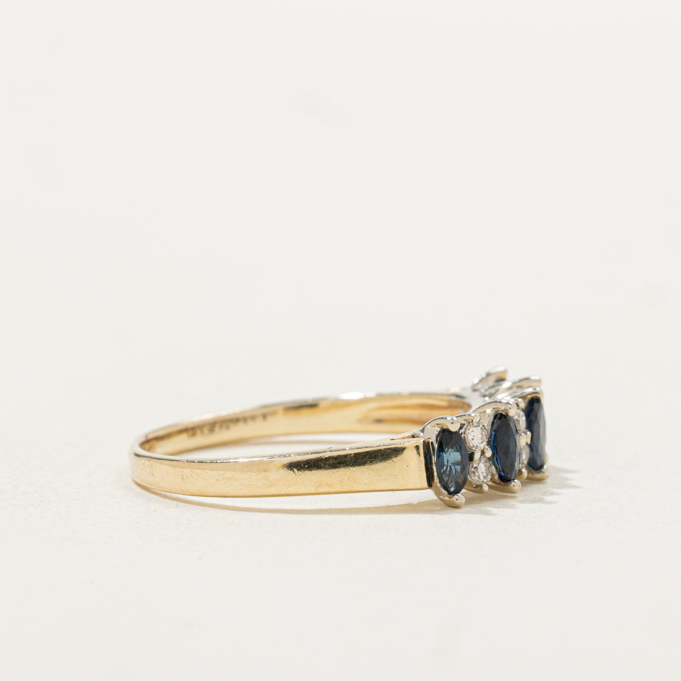 Marquise Cut Sapphire & Diamond Band | 0.37ctw, 0.16ctw | SZ 8.5 |