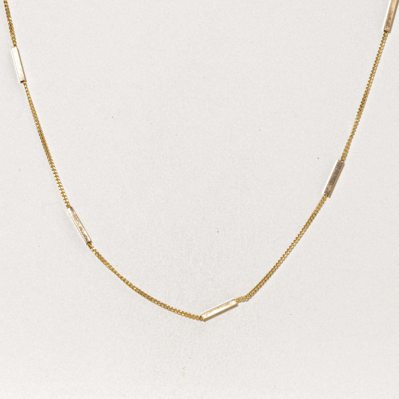 14k Yellow Gold Bar Link Chain | 1.15mm | 17.5"