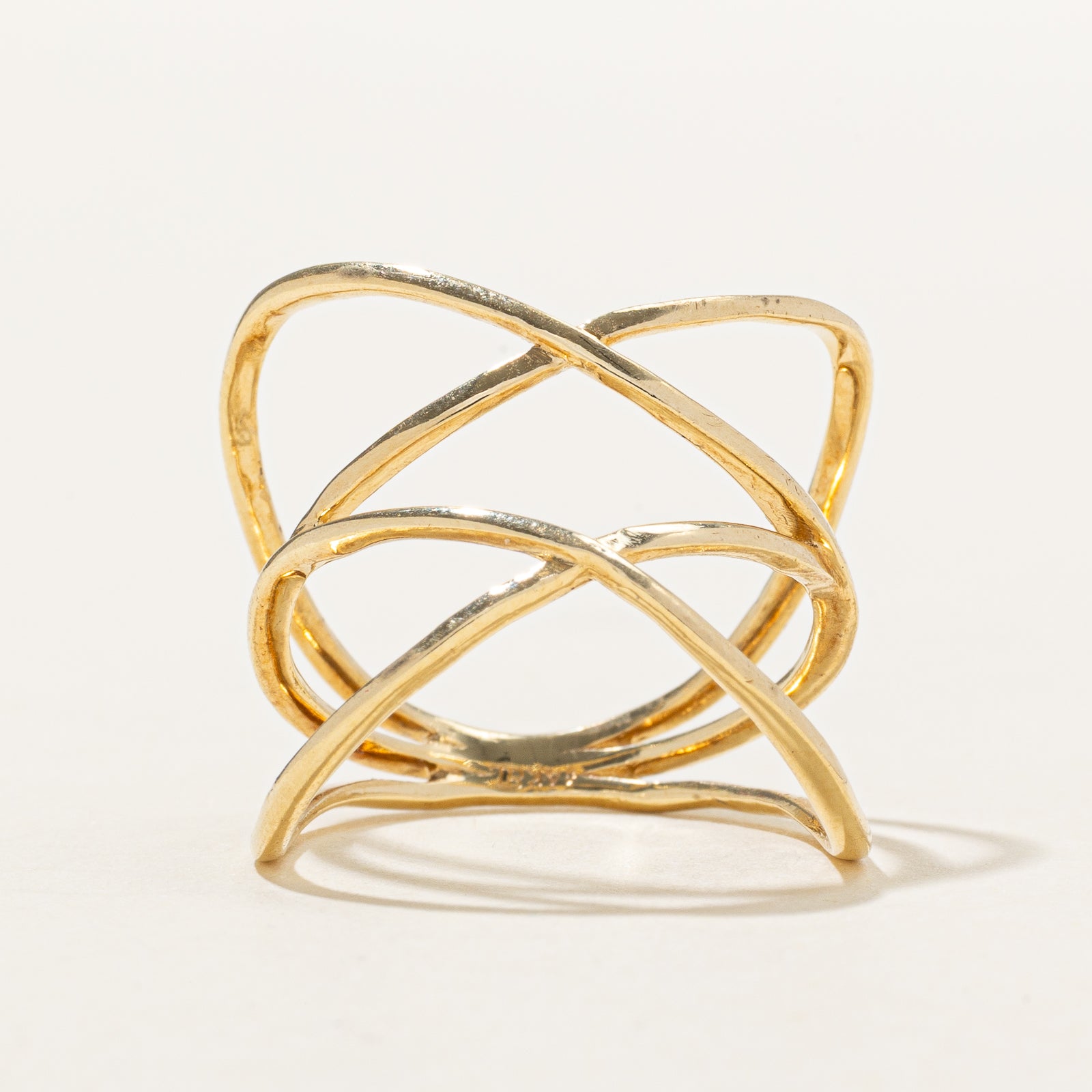 14k Yellow Gold Double Crossover Wrap Ring | SZ 7.25