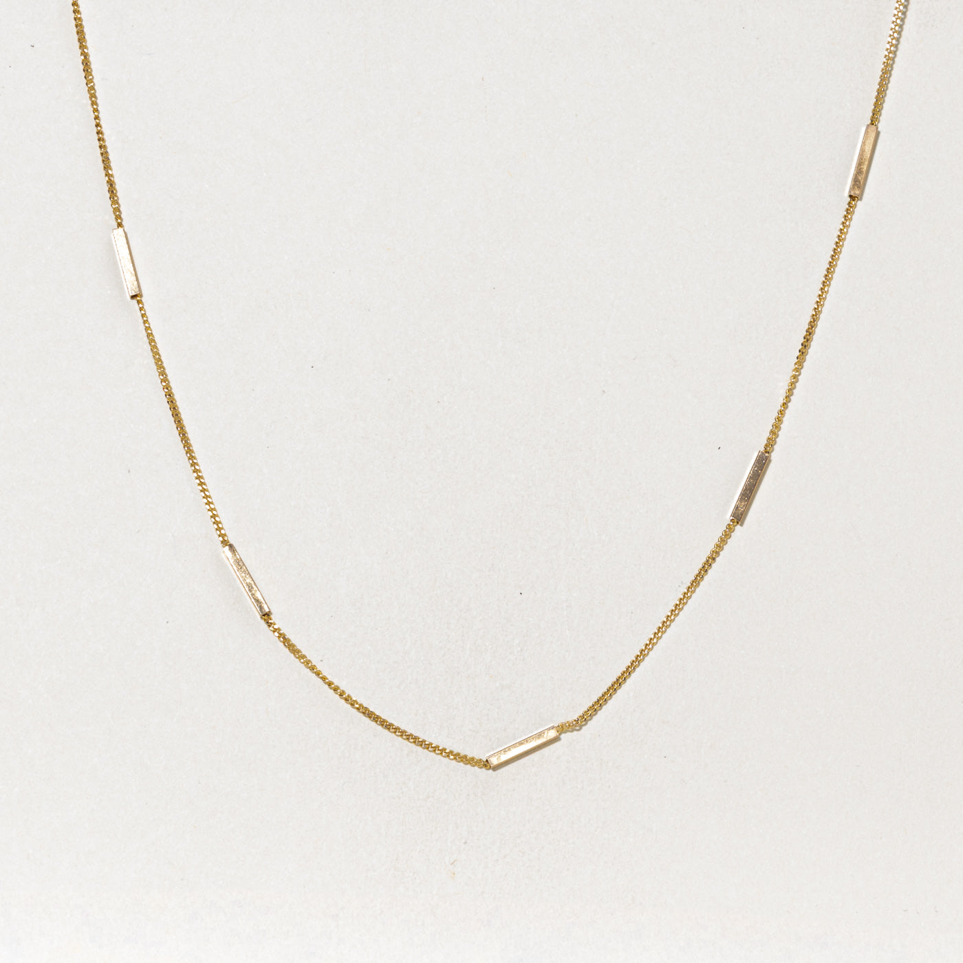 14k Yellow Gold Bar Link Chain | 1.15mm | 17.5"