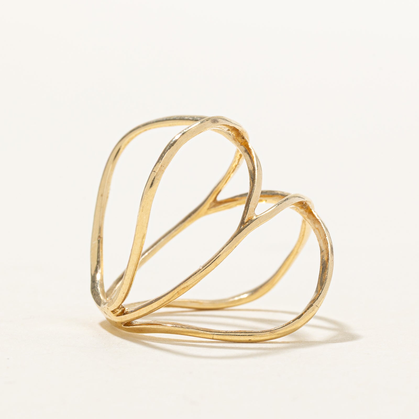 14k Yellow Gold Double Crossover Wrap Ring | SZ 7.25
