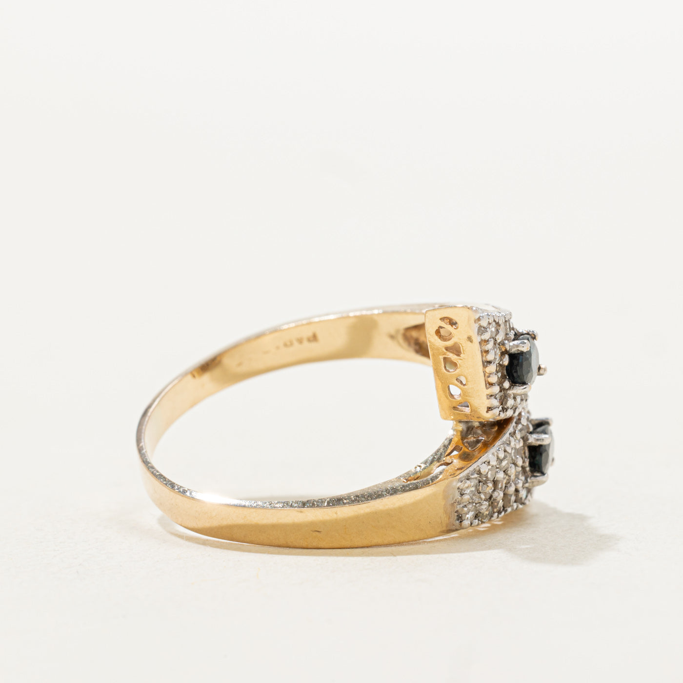 Two Stone Sapphire & Diamond Bypass Ring | 0.67ctw, 0.6ctw | SZ 10.5 |