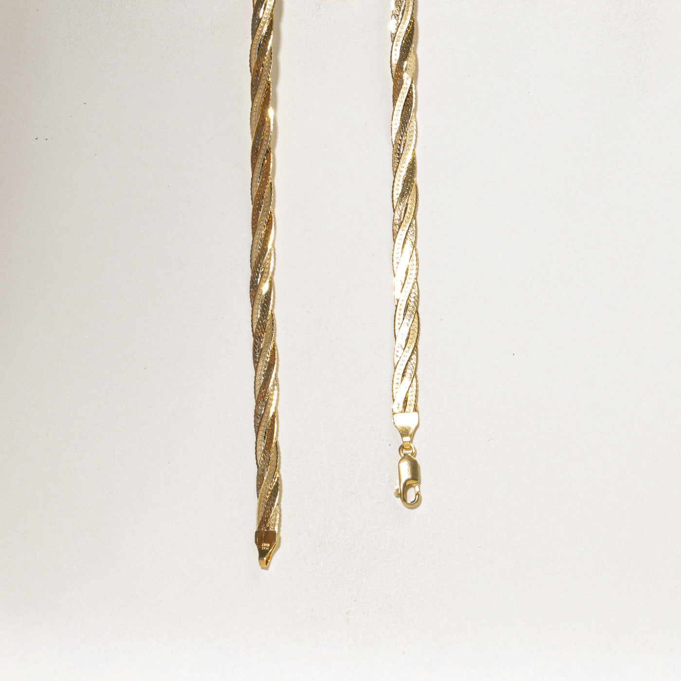 14k Yellow Gold Woven Herringbone Chain | 16"