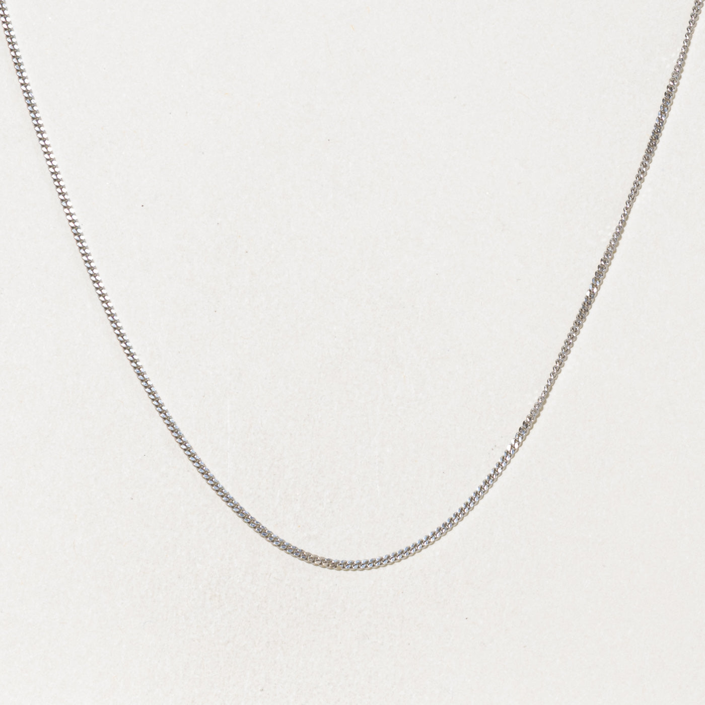 'Unoaerre' White Gold Curb Link Chain | 1.30mm | 17.5"