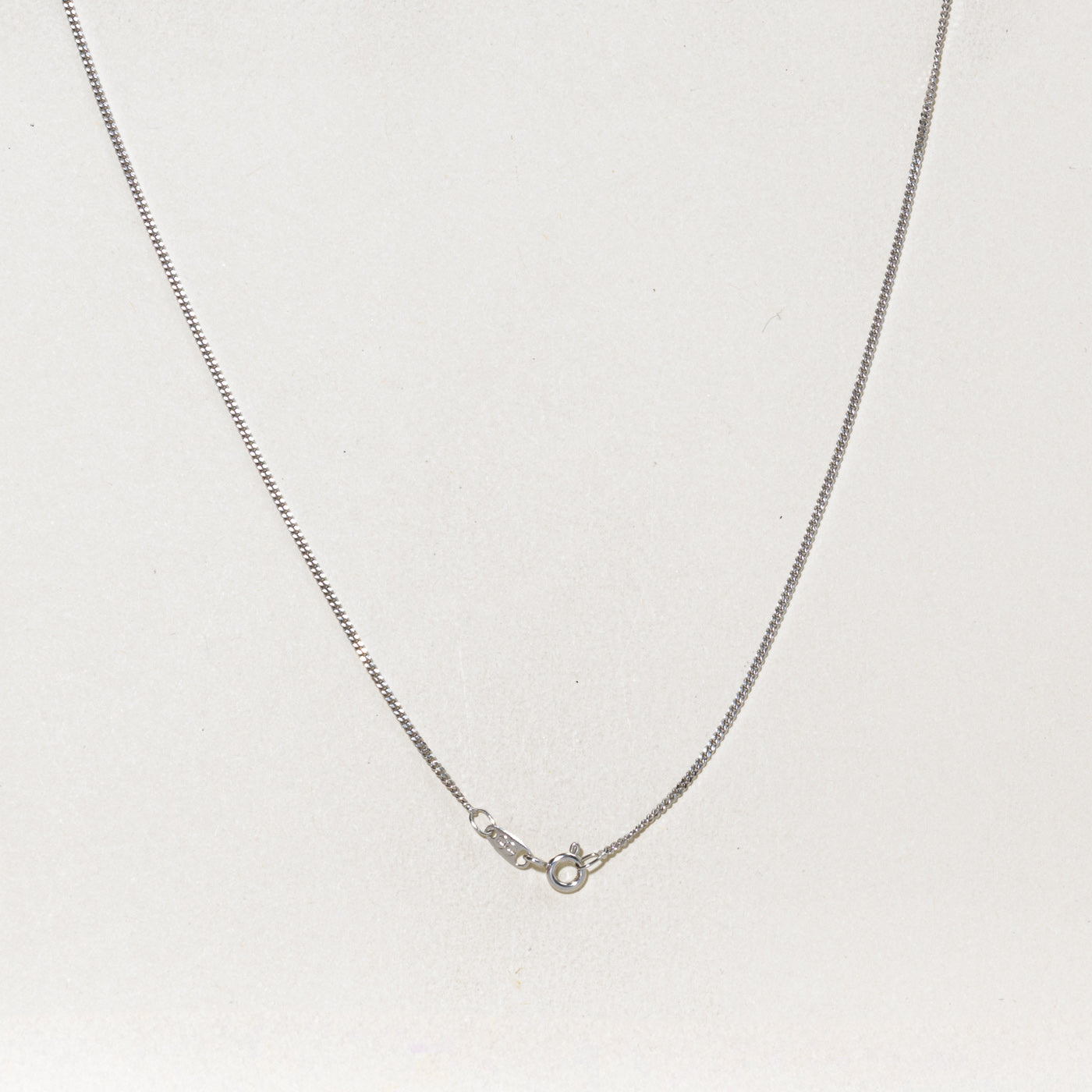 'Unoaerre' White Gold Curb Link Chain | 1.30mm | 17.5"