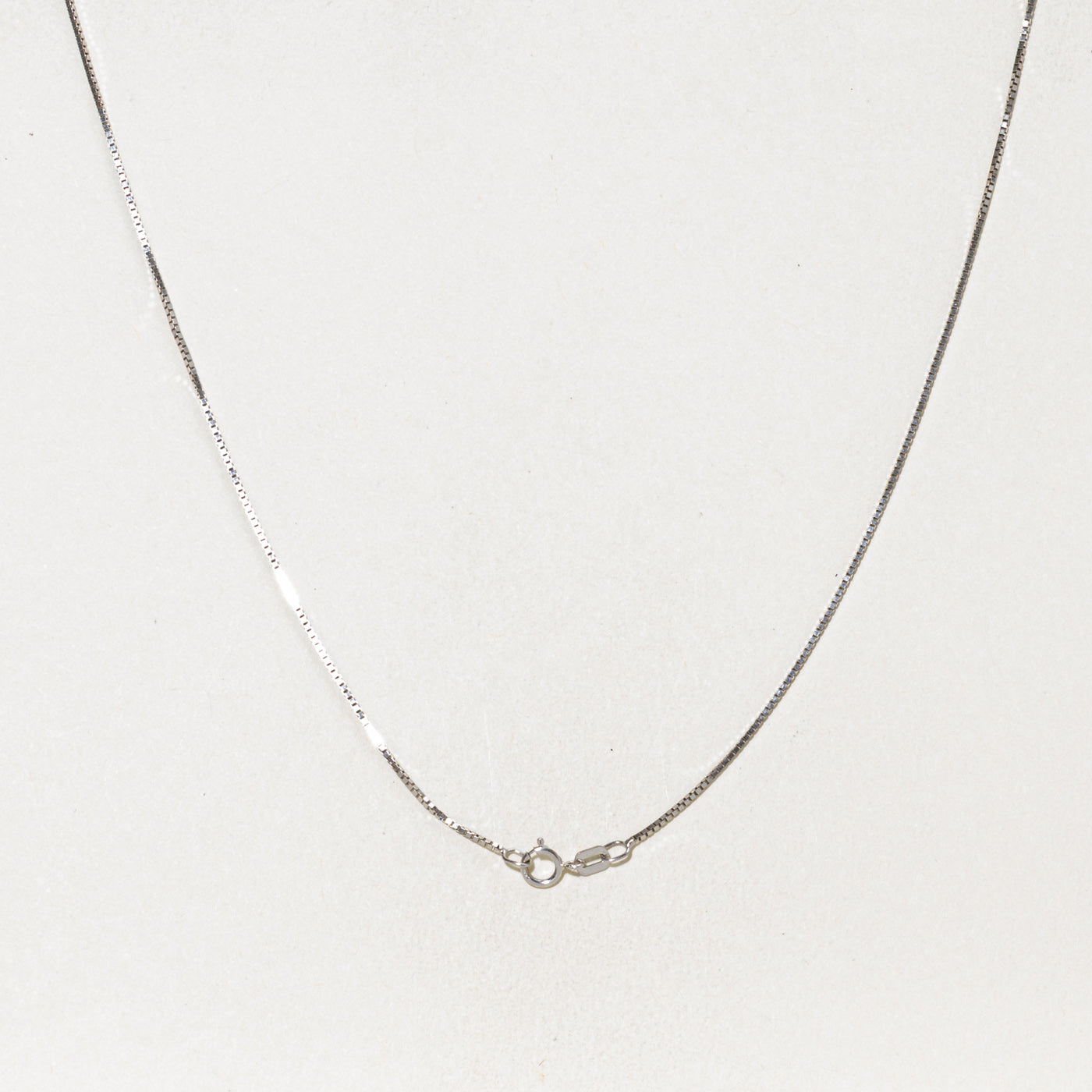 Italian White Gold Box Link Chain | 0.80mm | 19.5"