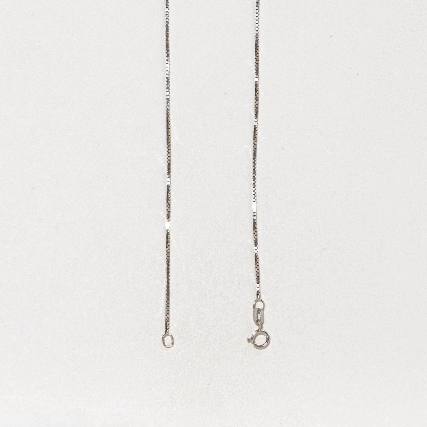 Italian White Gold Box Link Chain | 0.80mm | 19.5"