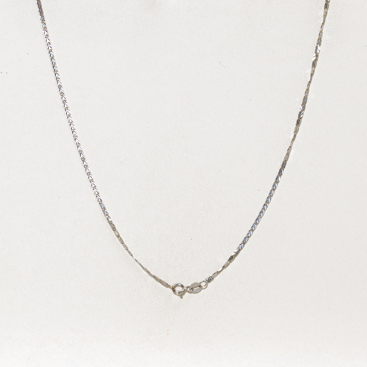 Italian White Gold Diamond Cut Chain | 17.5"