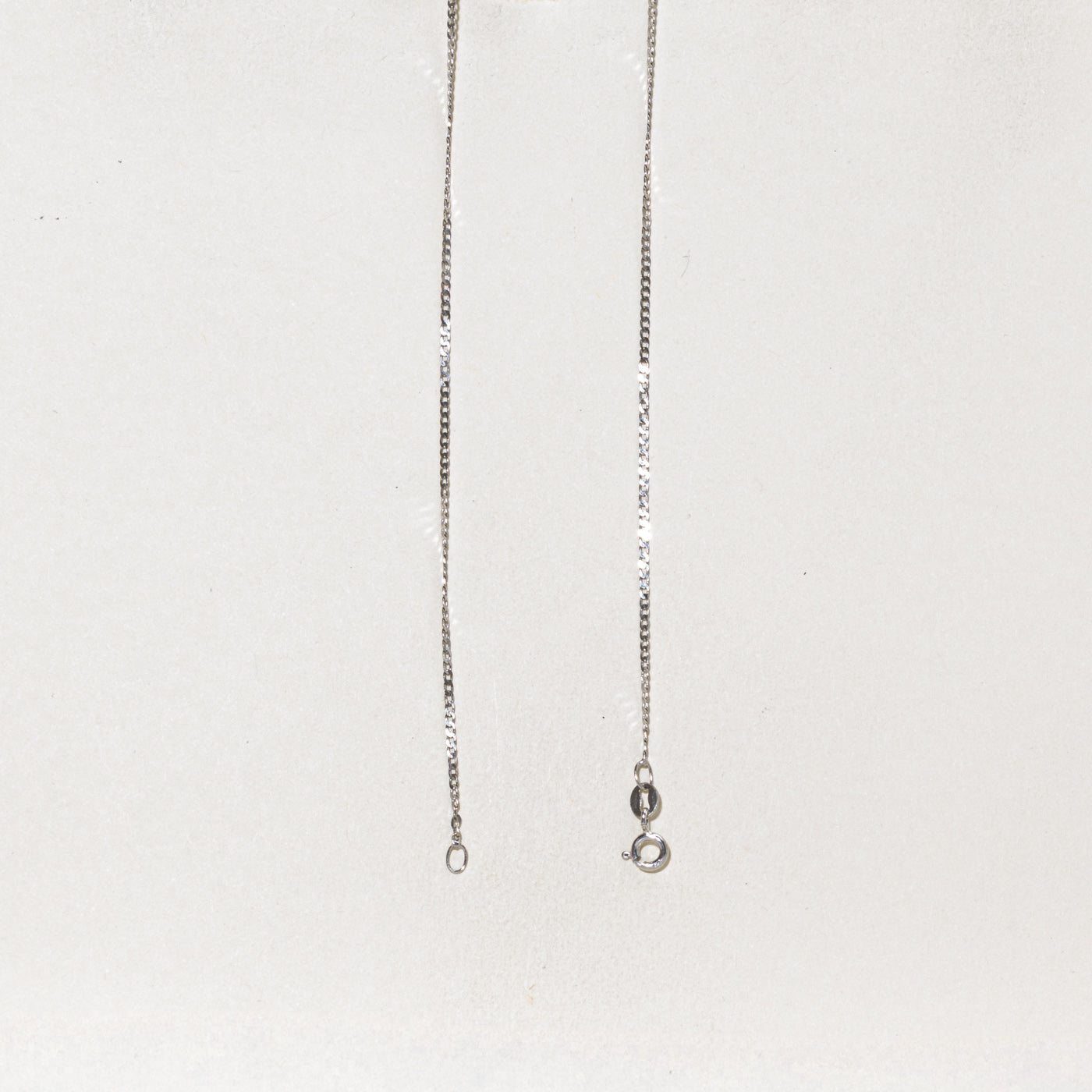 18k White Gold Curb Link Chain | 1.30mm | 15.75"