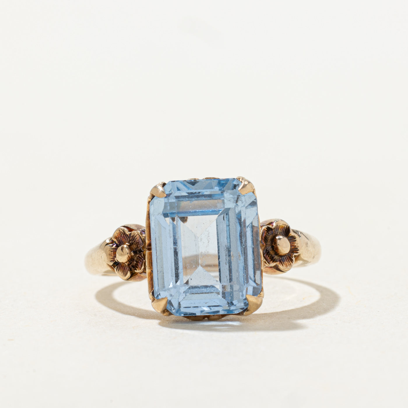 Vintage Synthetic Spinel Floral Ring | 3.4ct | SZ 4.5 |