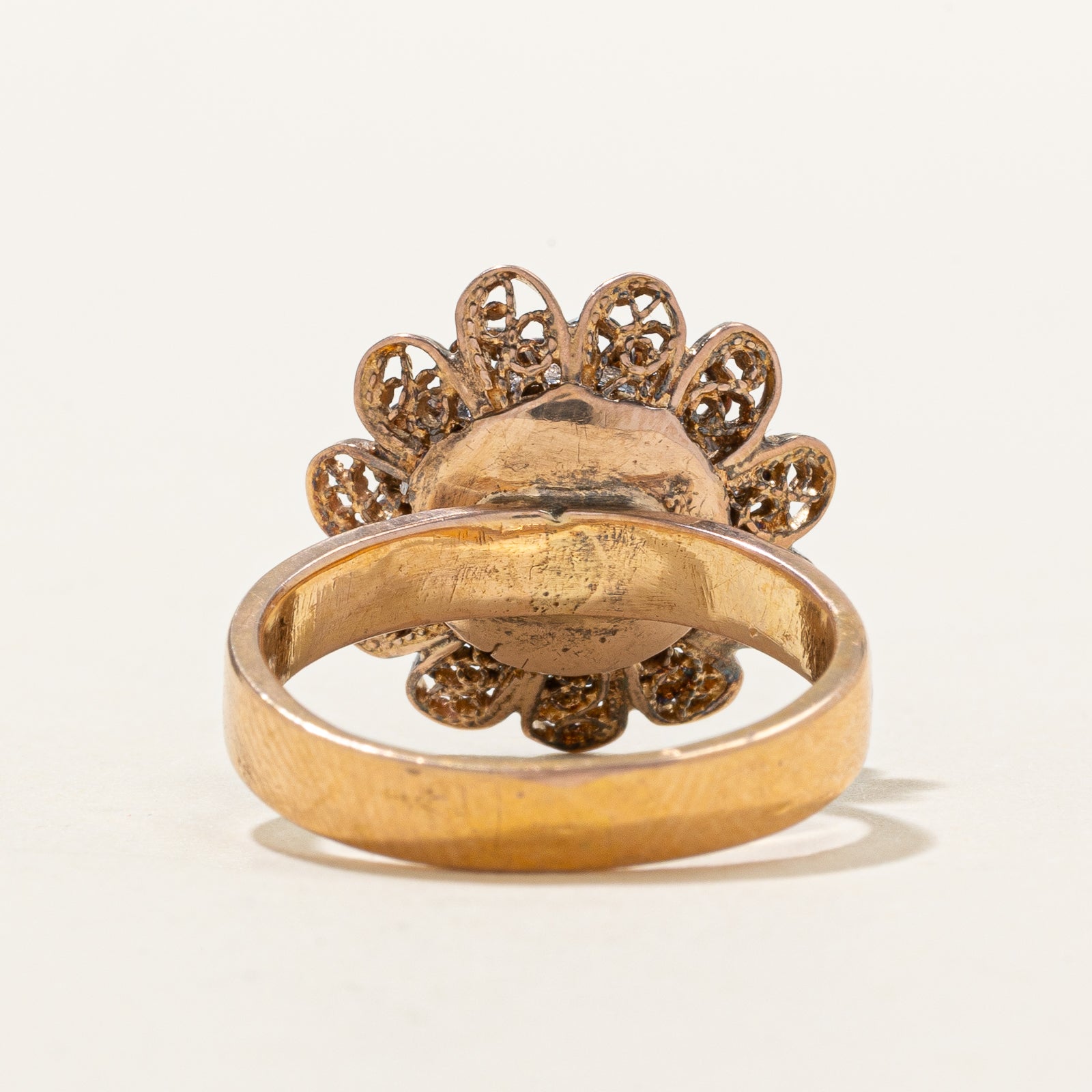 18k Rose Gold Zinnia Flower Openwork Ring | SZ 6