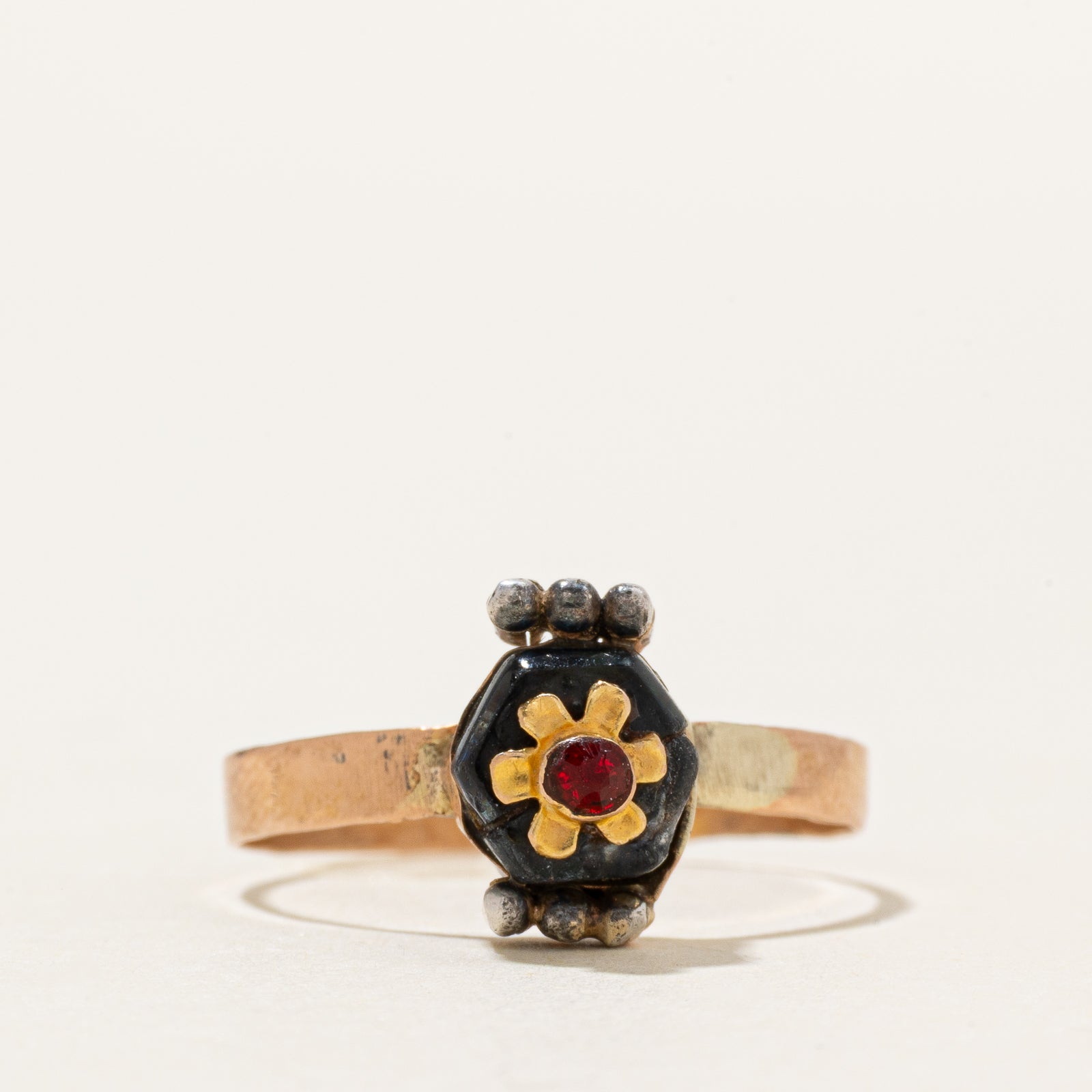 Bague vintage en verre portugais | 1,00 ct | Taille 6,75