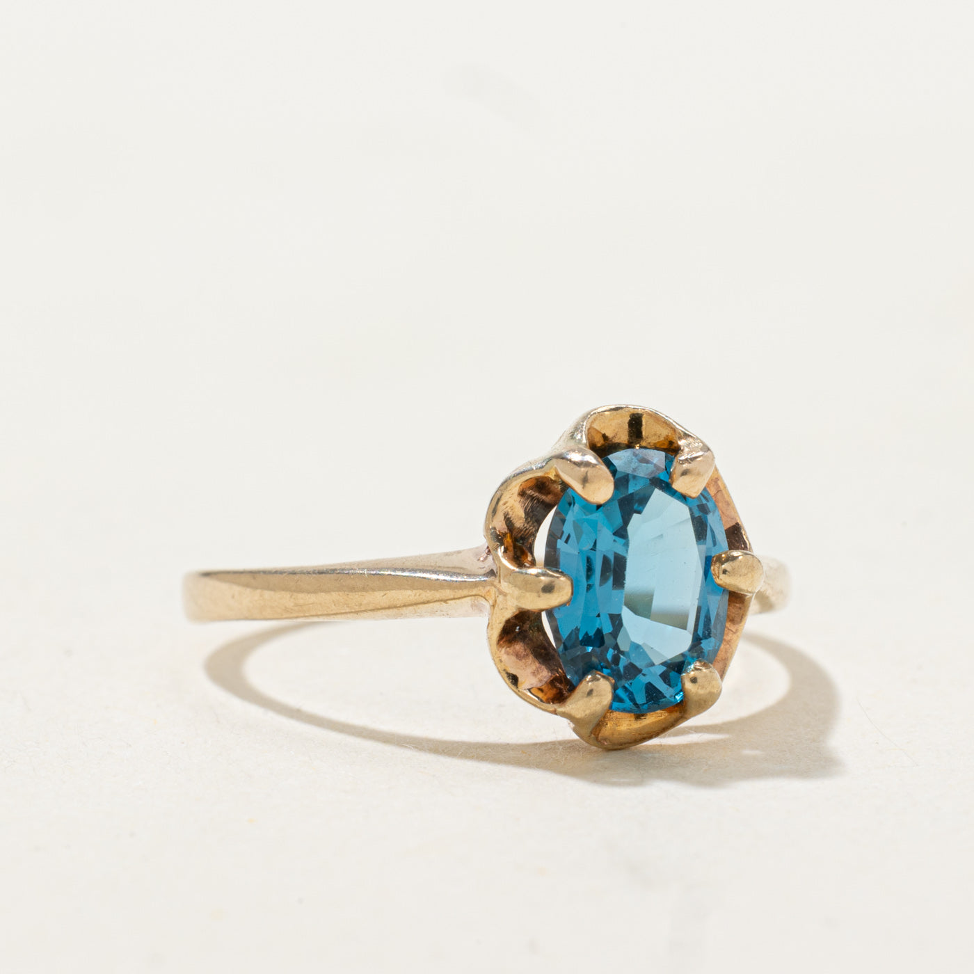 Belcher Set Oval Cut Topaz Ring | 1.06ct | SZ 6.75 |