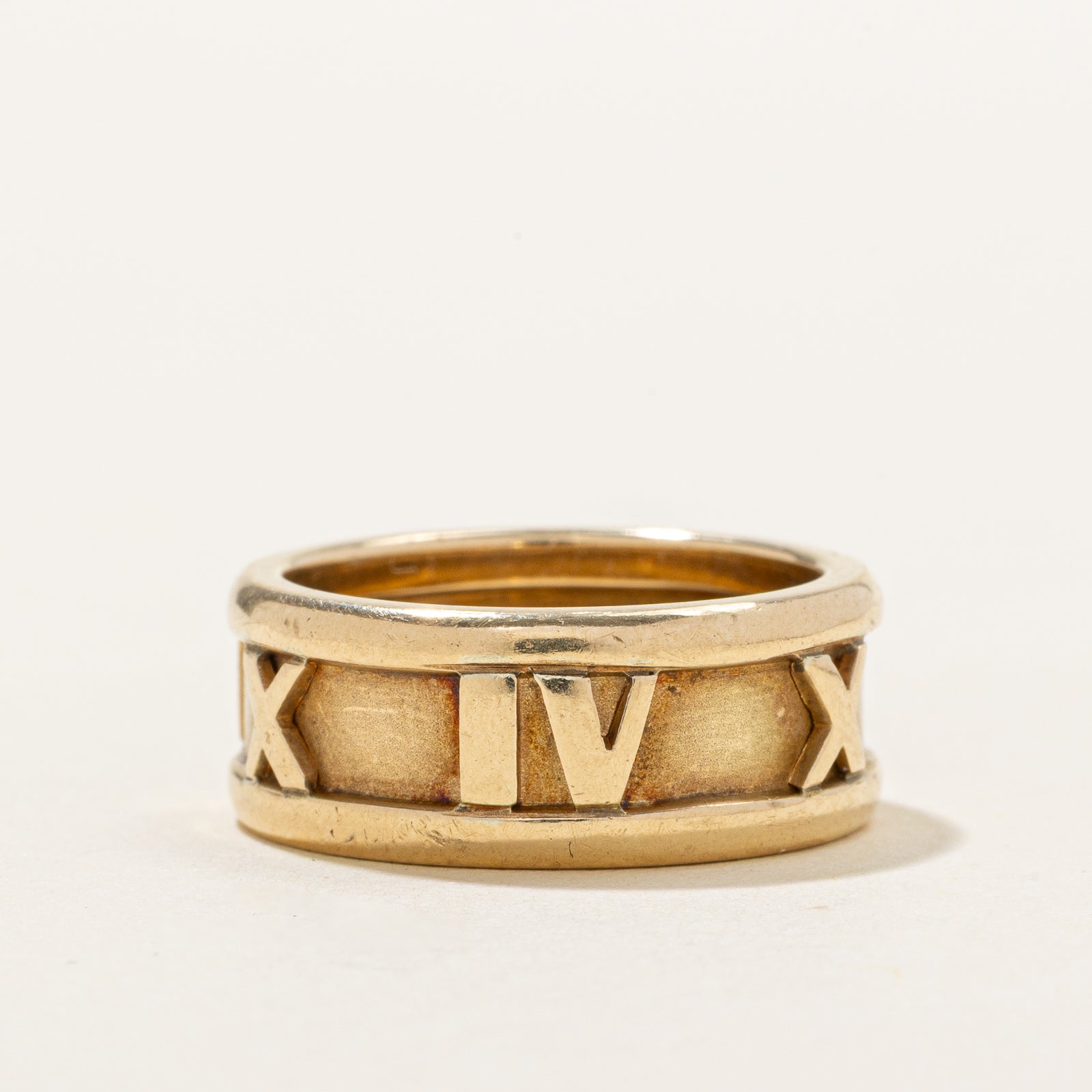15k Yellow Gold Roman Numeral Band | 8mm | SZ 6.25