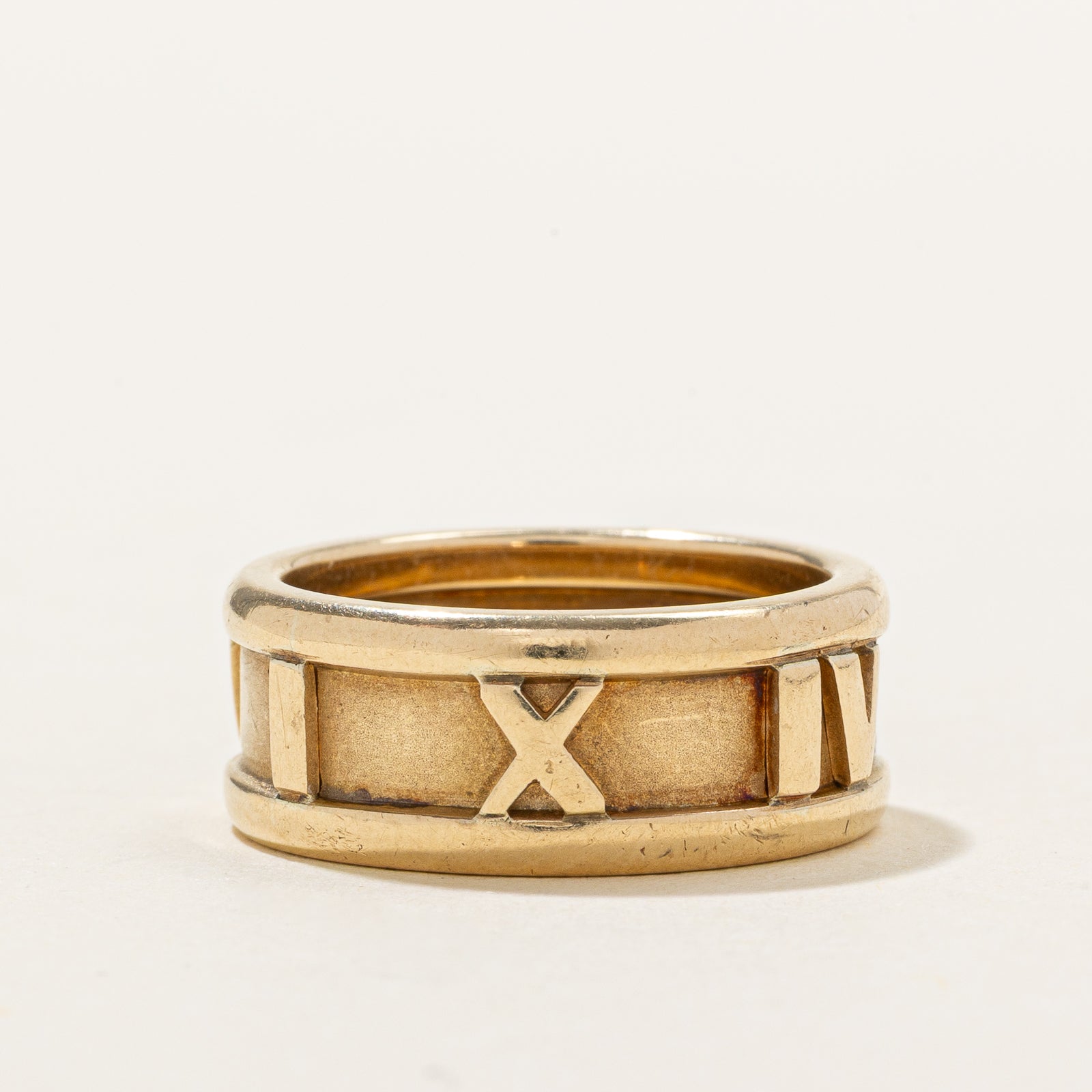 15k Yellow Gold Roman Numeral Band | 8mm | SZ 6.25