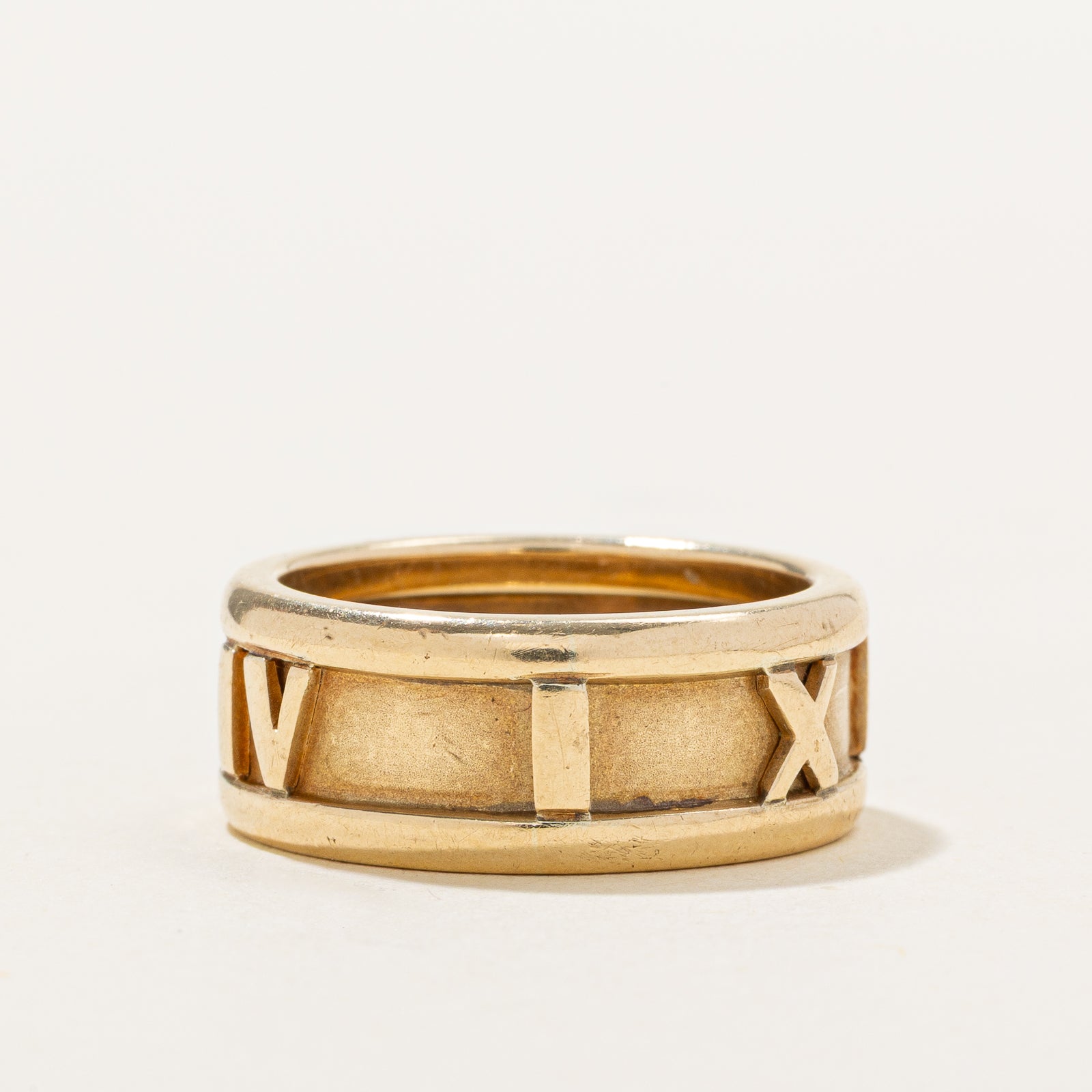 15k Yellow Gold Roman Numeral Band | 8mm | SZ 6.25